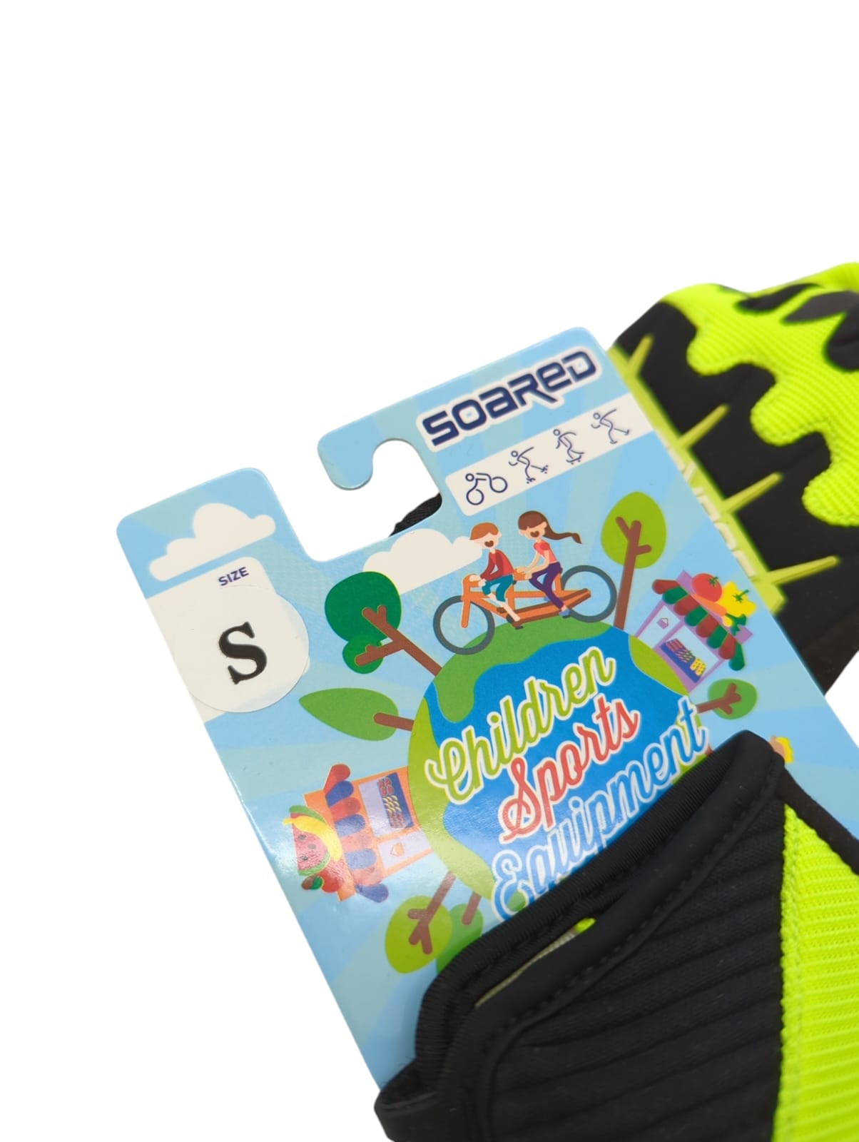 Gtopart Atmungsaktive 50g Kinder-Radhandschuhe Handschuhe Grün, S