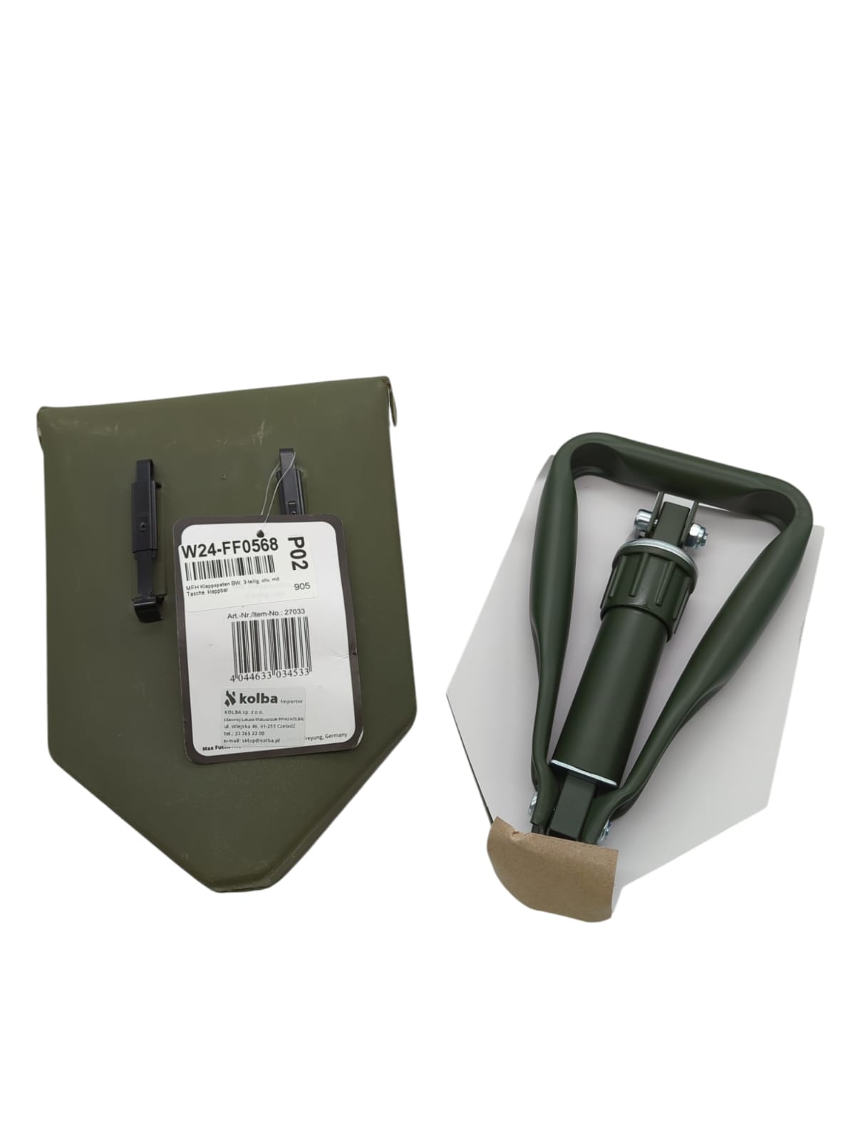 MFH Klappspaten BW 3-teilig oliv mit Tasche klappbar