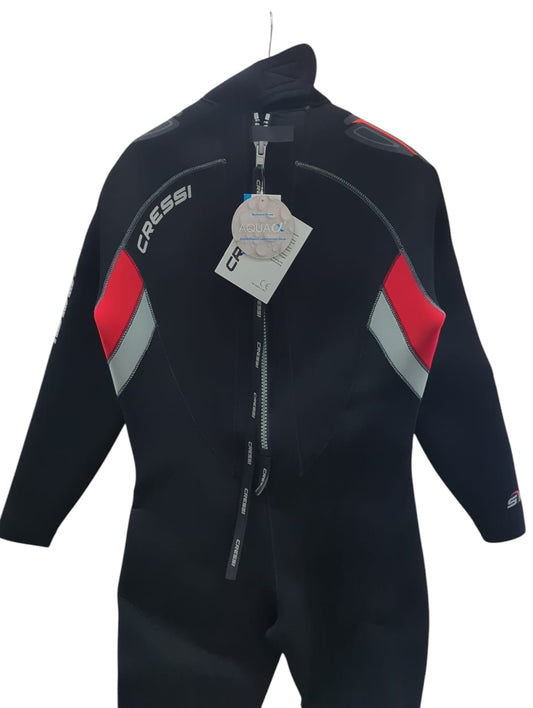 Cressi Castoro Man Monopiece Wetsuit Tauchanzug Neopren 5 mm Schwarz Rot XL5
