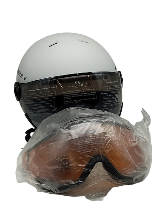 Black Crevice Arlberg Skihelm mit 2 Visieren Mixed Adult Weiß S/M 54-57 cm