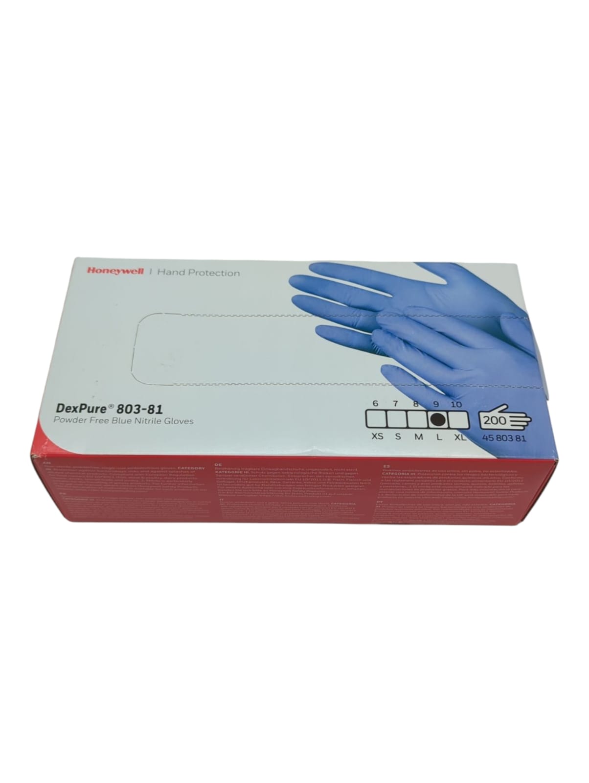 Honeywell 200 Stück DexPure 803-81 Einmalhandschuhe Latexfreie Nitril Blau 09/L