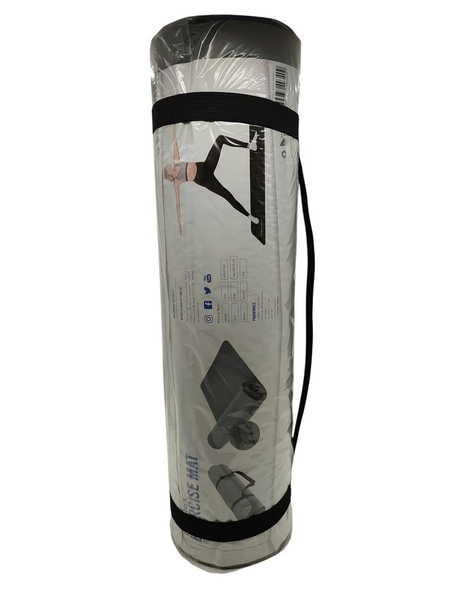 Proworks Yogamatte rutschfest gepolstert Grau 183x58 cm
