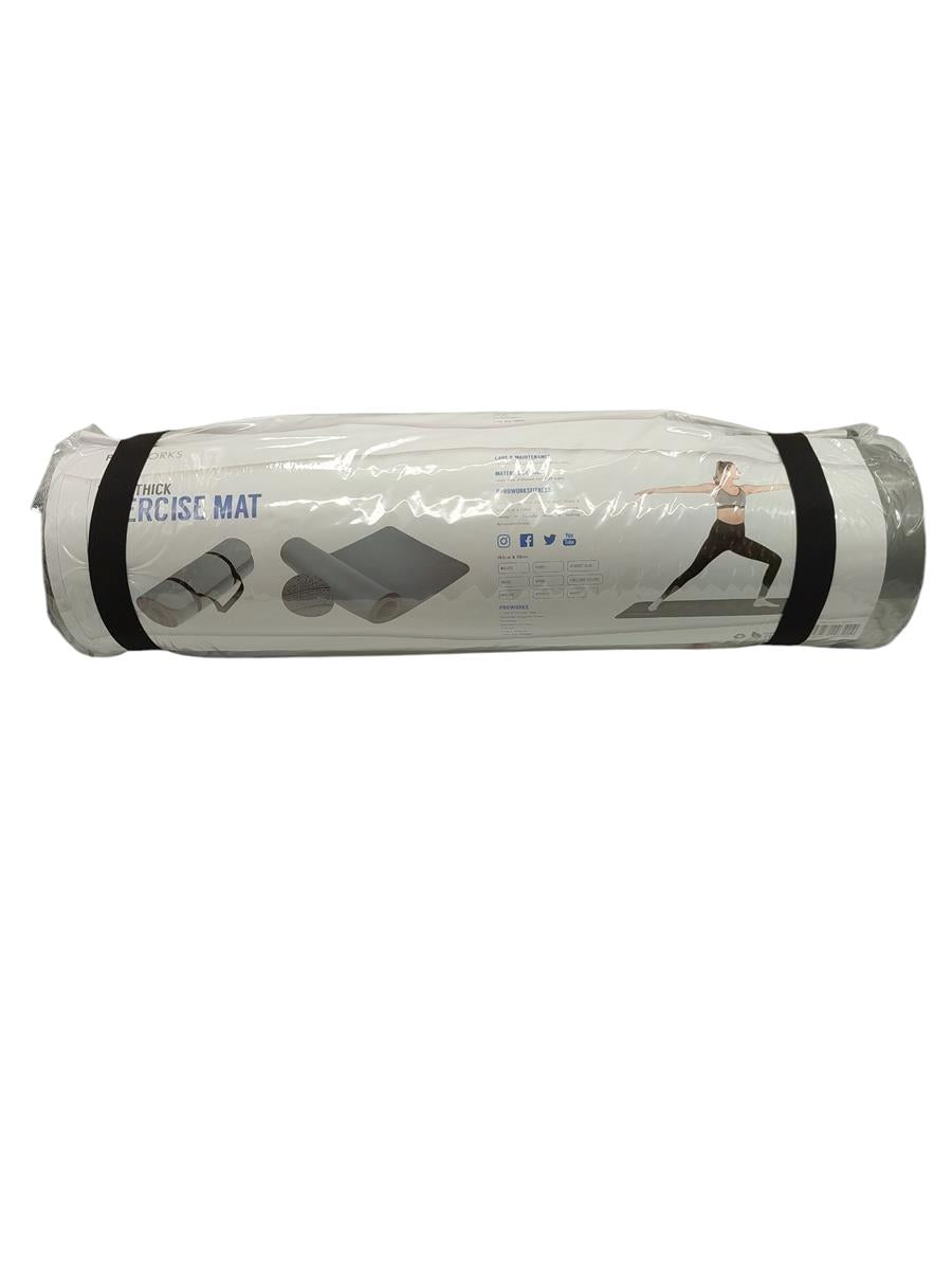 Proworks Yogamatte rutschfest gepolstert Grau 183x58 cm
