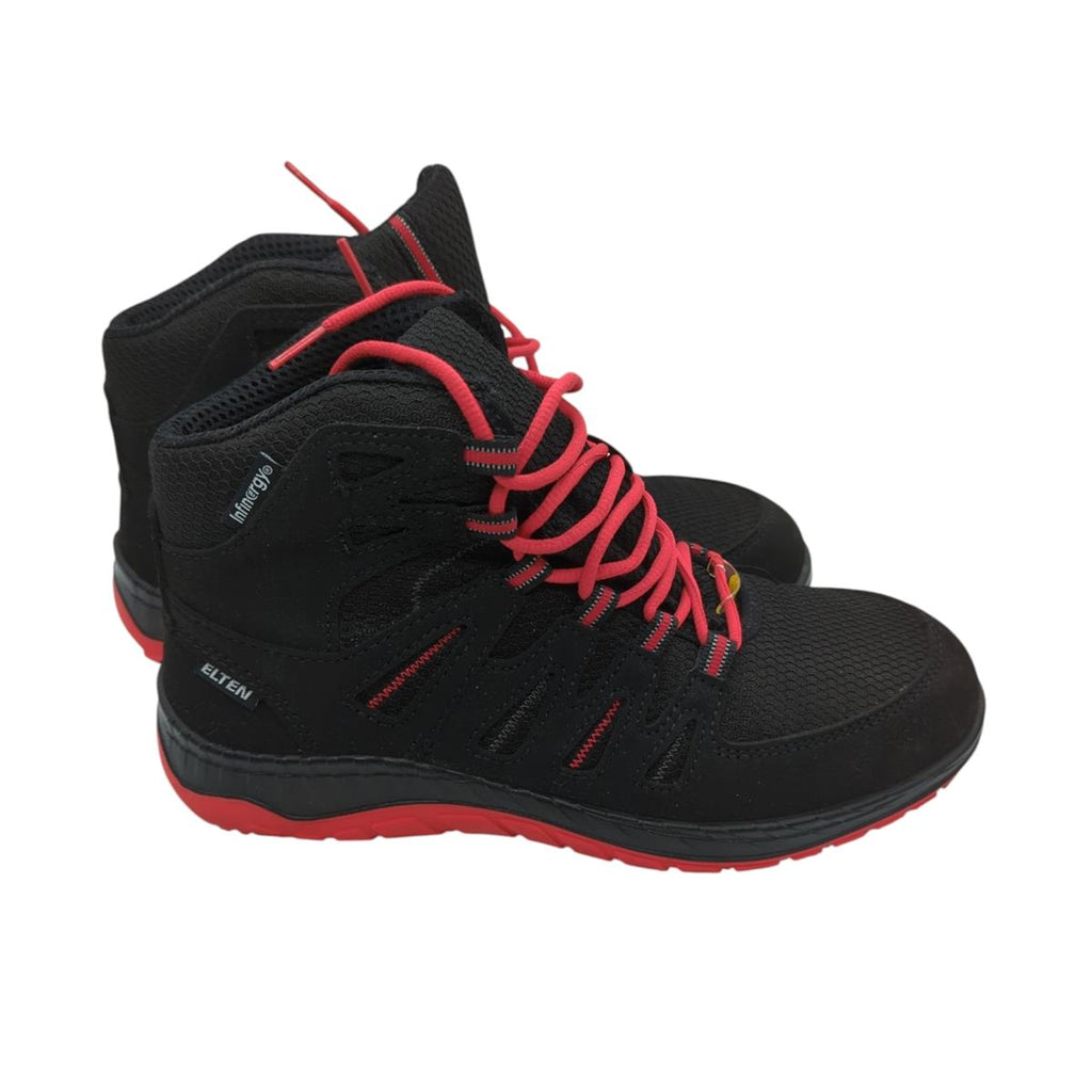 ELTEN MADDOX Mid ESD S3 Sicherheitsschuhe Unisex Gr. 41 Schwarz-Rot