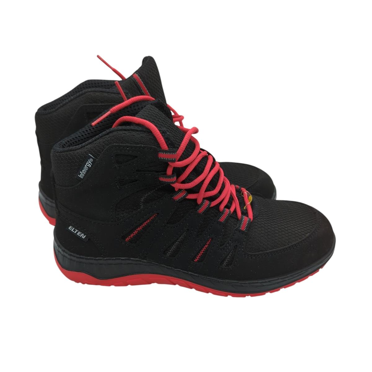 ELTEN MADDOX Mid ESD S3 Sicherheitsschuhe Unisex Gr. 41 Schwarz-Rot