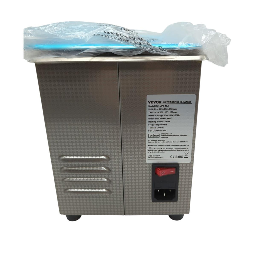 Vevor 2L Stainless Steel Ultrasonic Cleaner with Heater and Timer for Lab