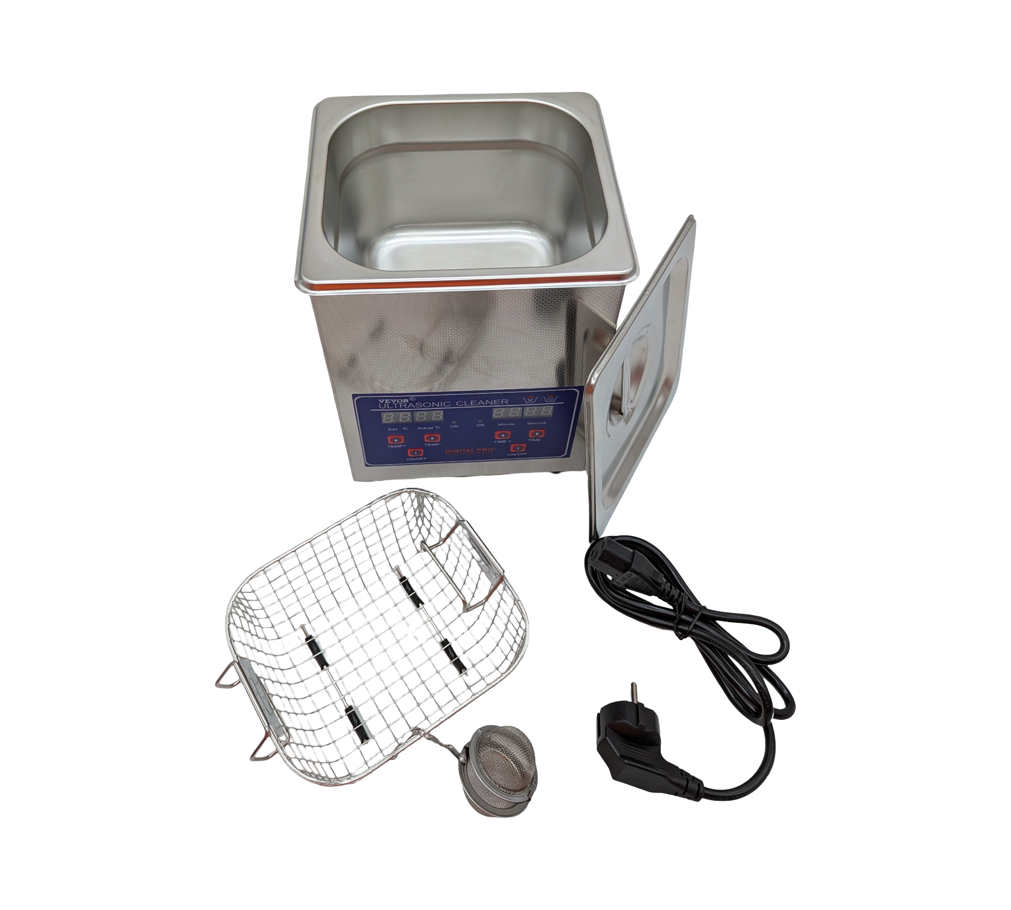 Vevor 2L Stainless Steel Ultrasonic Cleaner with Heater and Timer for Lab