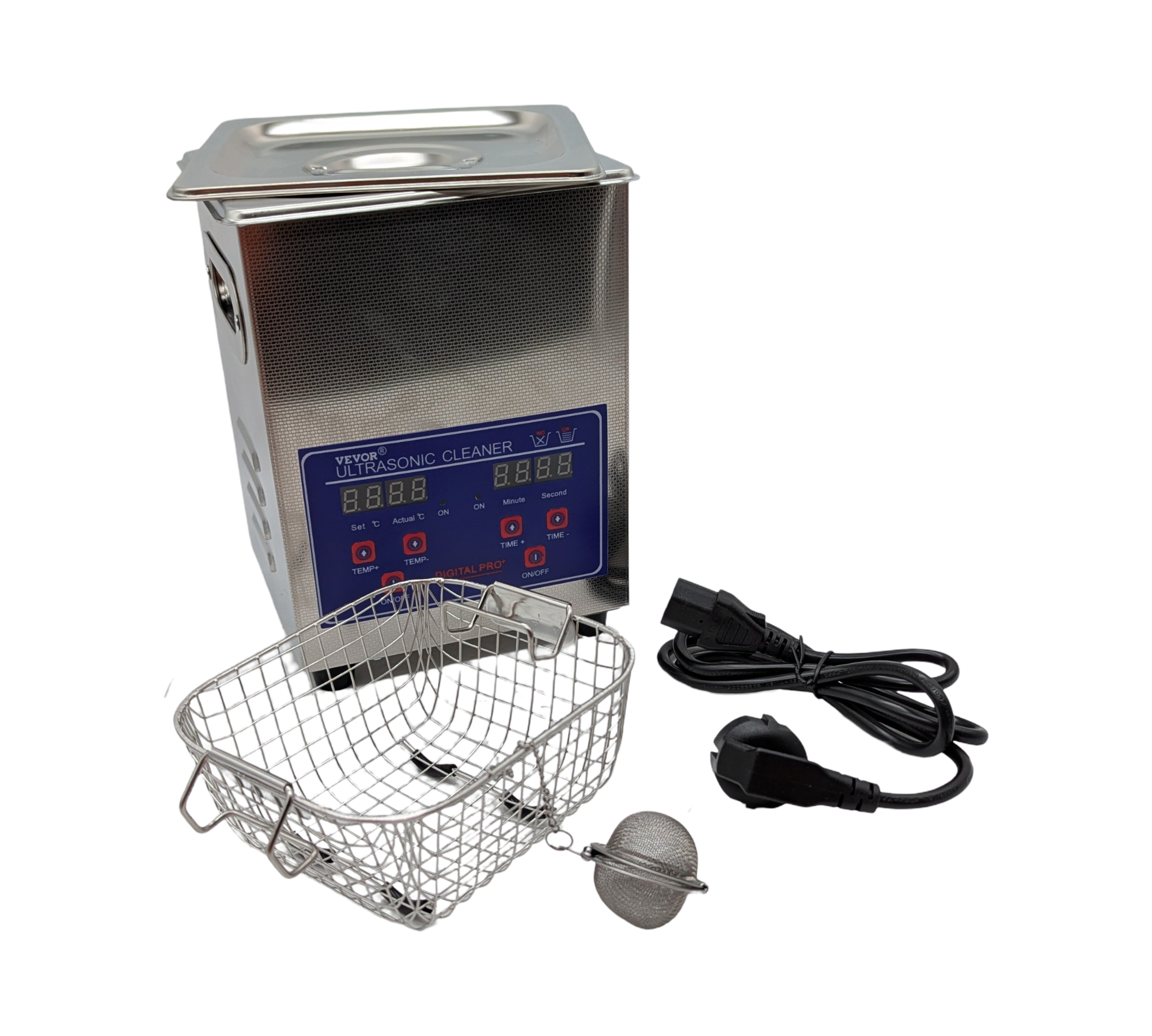 Vevor 2L Stainless Steel Ultrasonic Cleaner with Heater and Timer for Lab