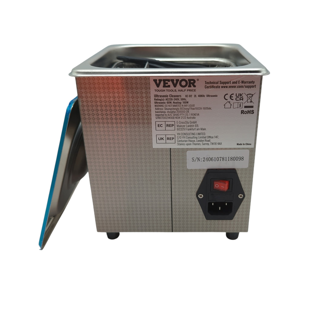 VEVOR Ultraschallreiniger Edelstahl Digitalanzeige 158W 2 L