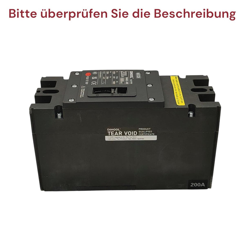 DIHOOL DC Schalter 1000V 200A 2P MCCB Sicherung Batterie