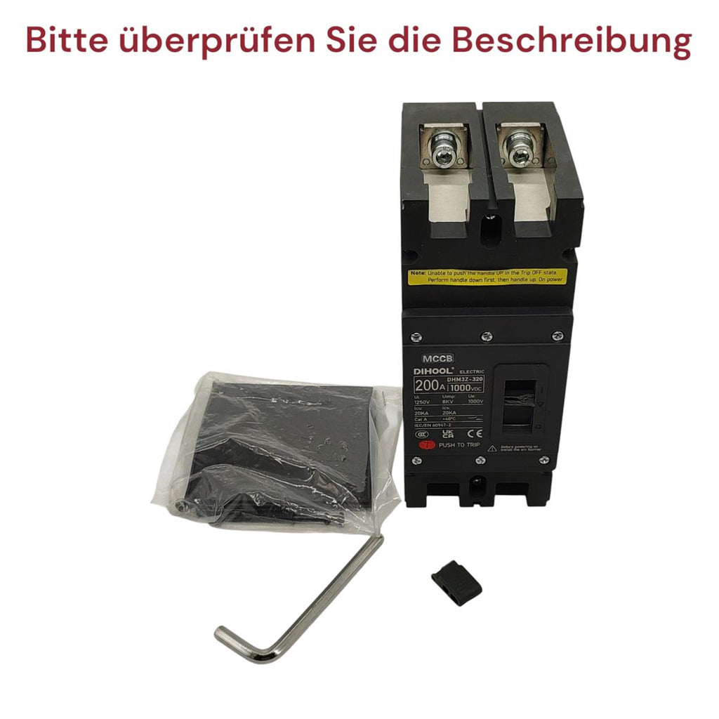 DIHOOL DC Schalter 1000V 200A 2P MCCB Sicherung Batterie