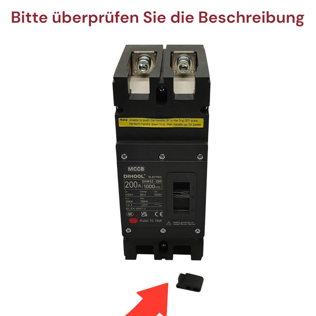 DIHOOL DC Schalter 1000V 200A 2P MCCB Sicherung Batterie