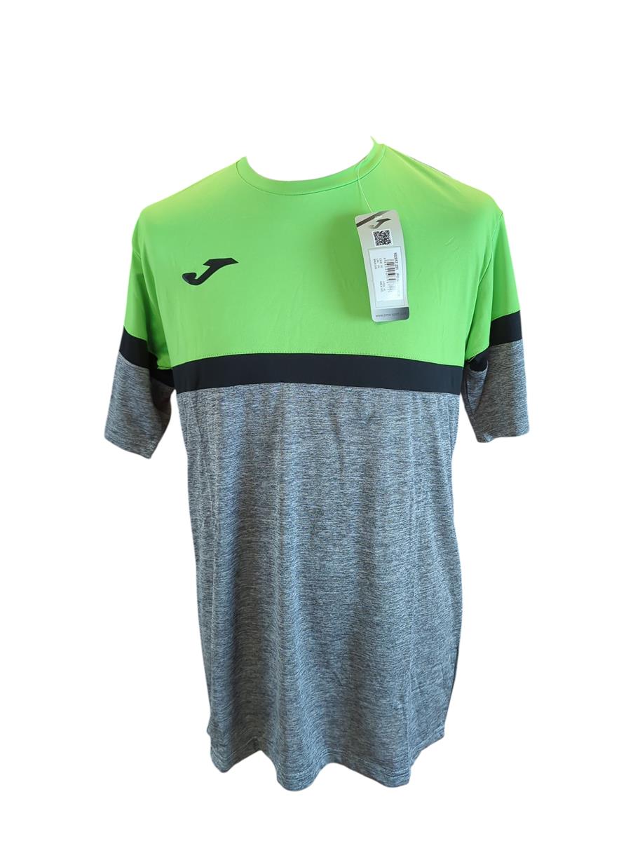 Joma Danubio T-Shirt grau meliert neongrün XL