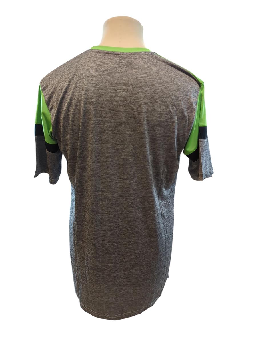 Joma Danubio T-Shirt grau meliert neongrün XL