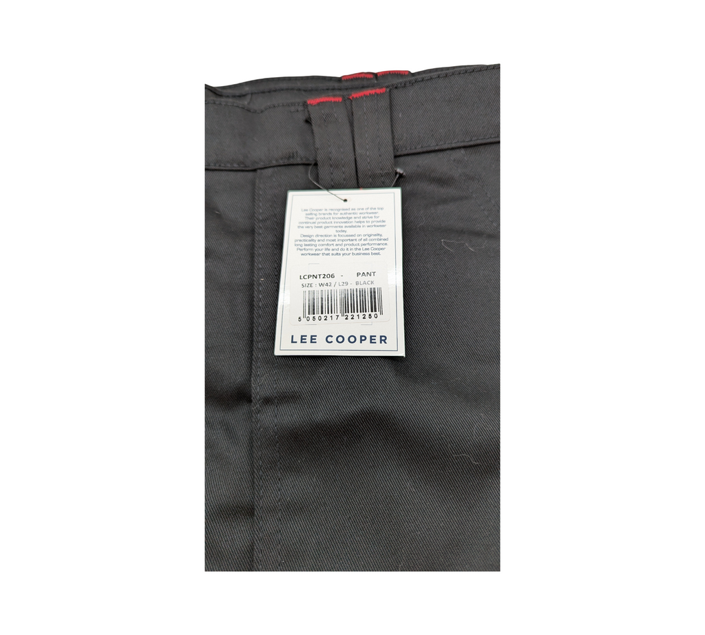 Lee Cooper LCPNT206 Work Trousers Cargo Pants Men Black 42W/29L