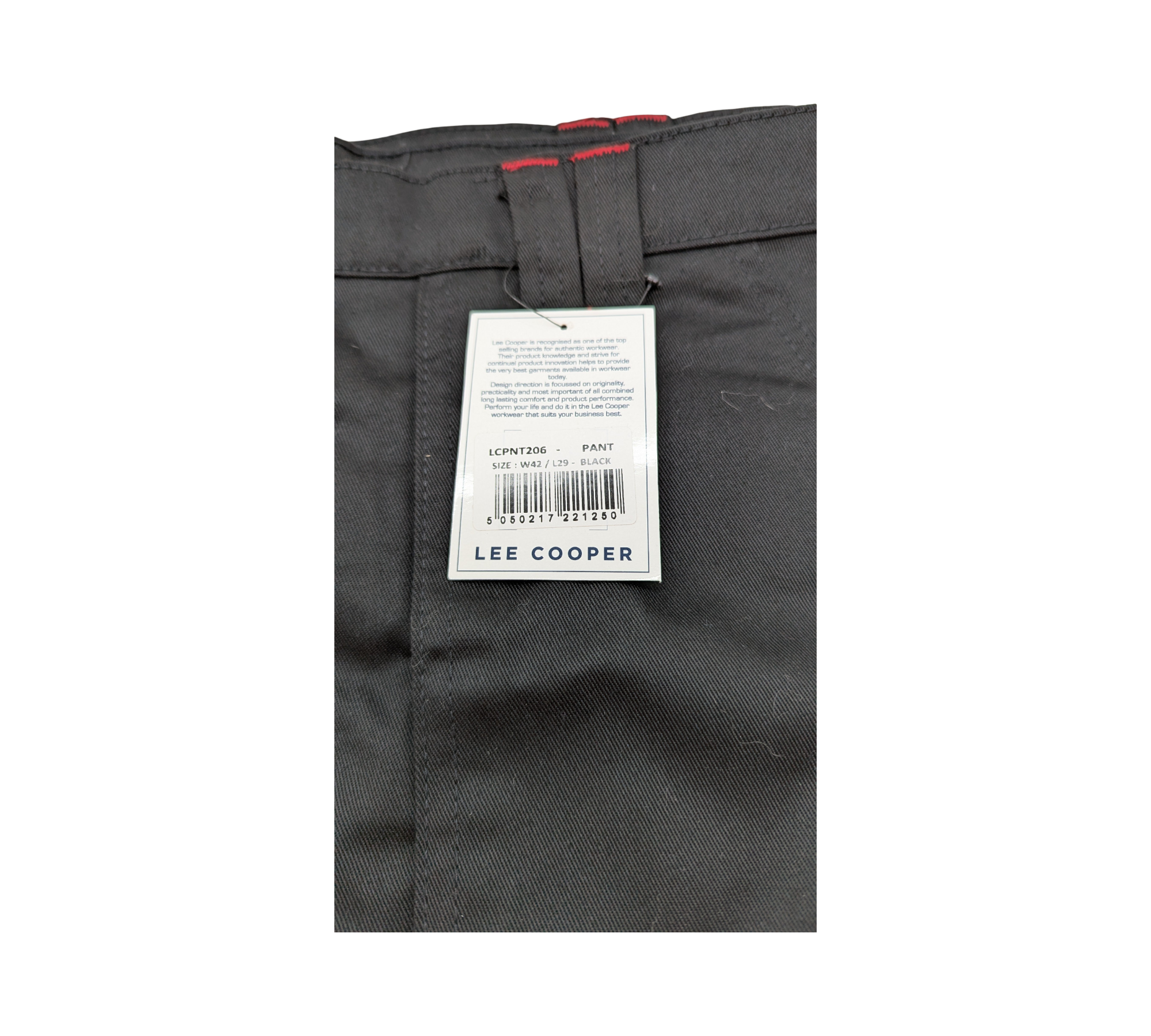 Lee Cooper LCPNT206 Work Trousers Cargo Pants Men Black 42W/29L