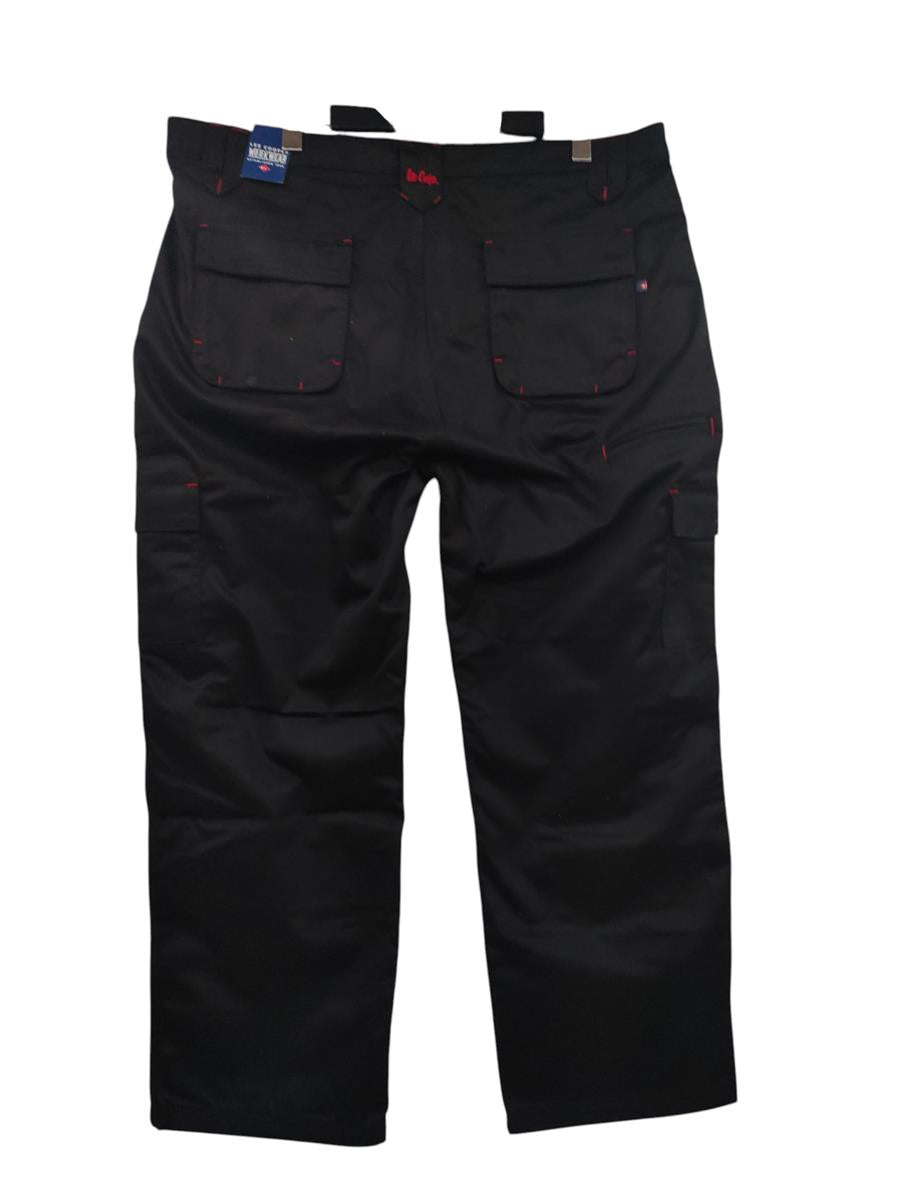 Lee Cooper LCPNT206 Work Trousers Cargo Pants Men Black 42W/29L