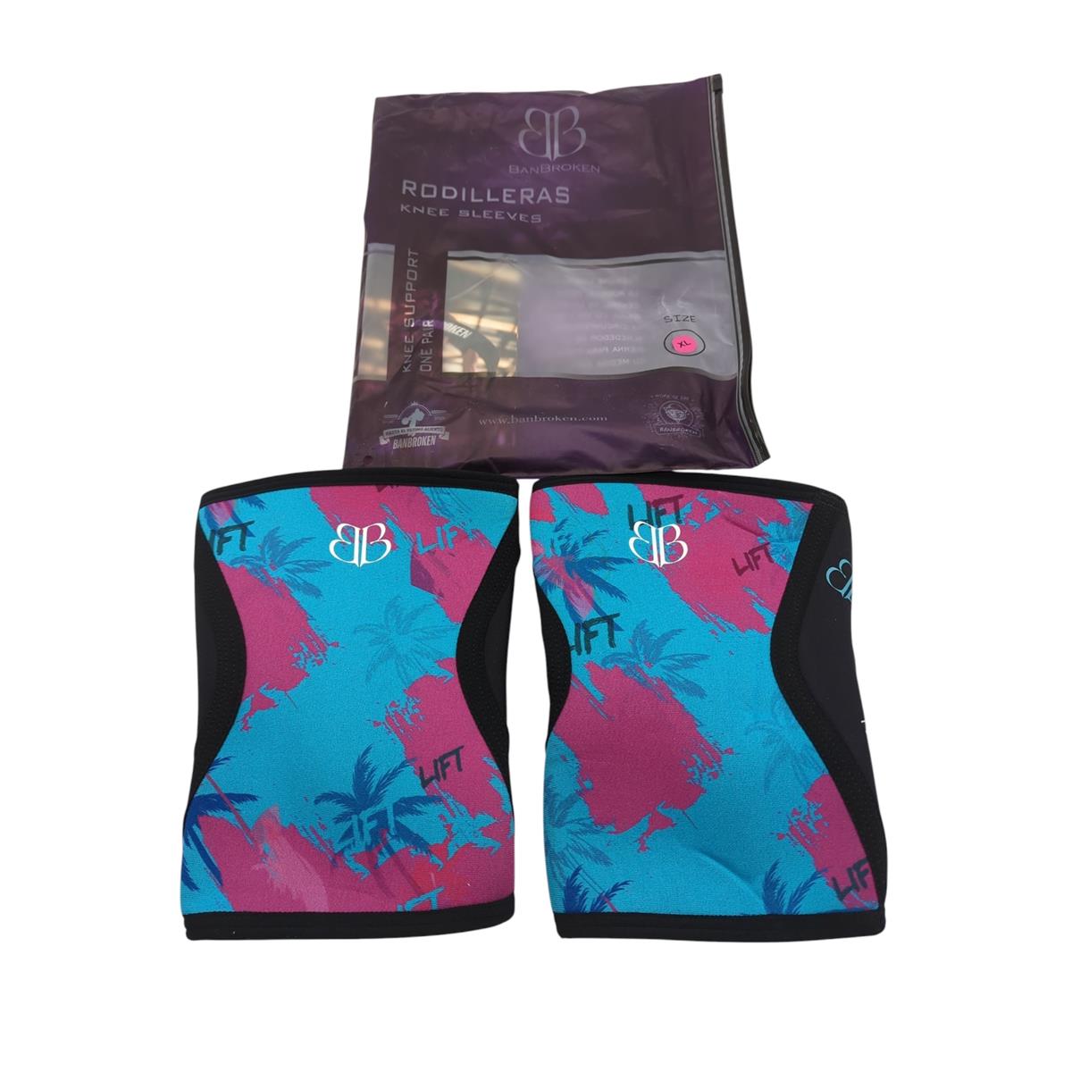 BB BANBROKEN Knieschoner 5mm XL Kniebandage Blau/Rosa