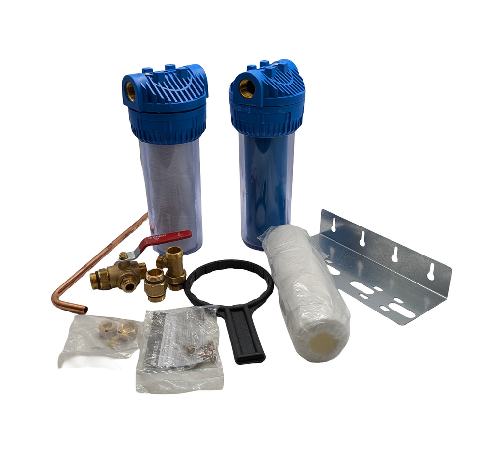 AQUAWATER – 104041 – Doppelfilteranlage mit Filterpatronen und Kalk