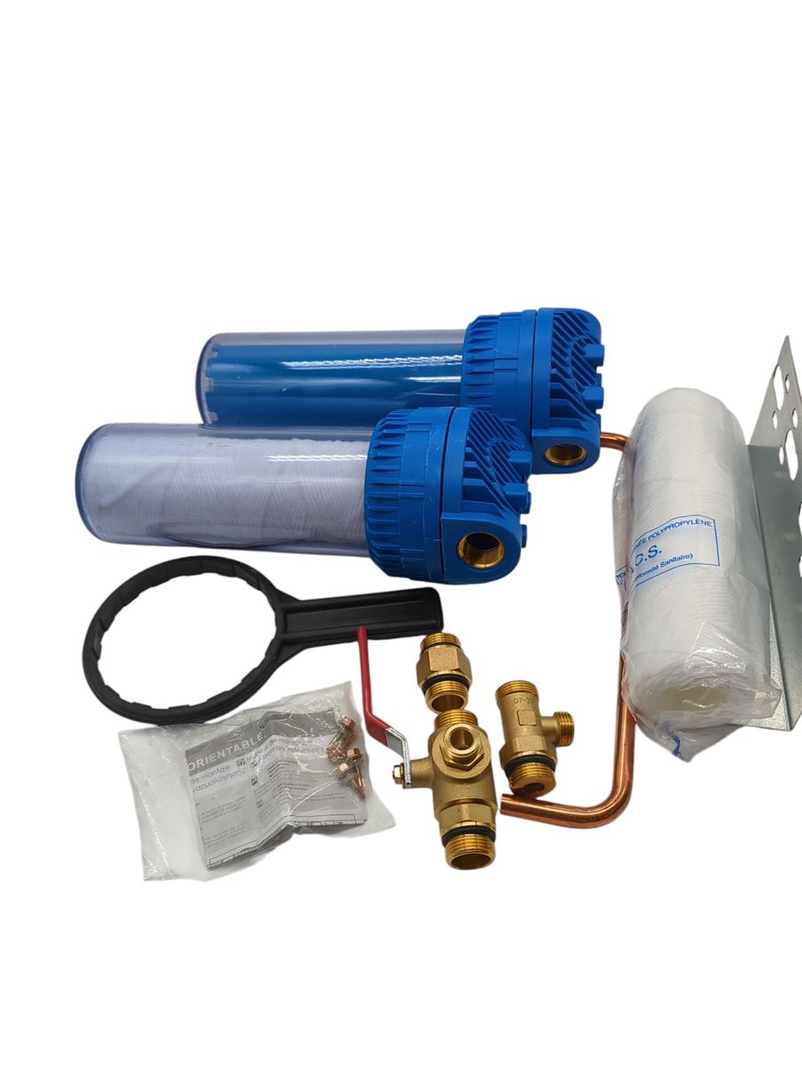 AQUAWATER – 104041 – Doppelfilteranlage mit Filterpatronen und Kalk