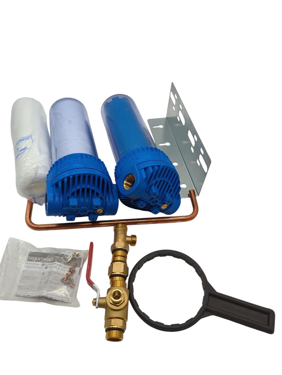 AQUAWATER – 104041 – Doppelfilteranlage mit Filterpatronen und Kalk
