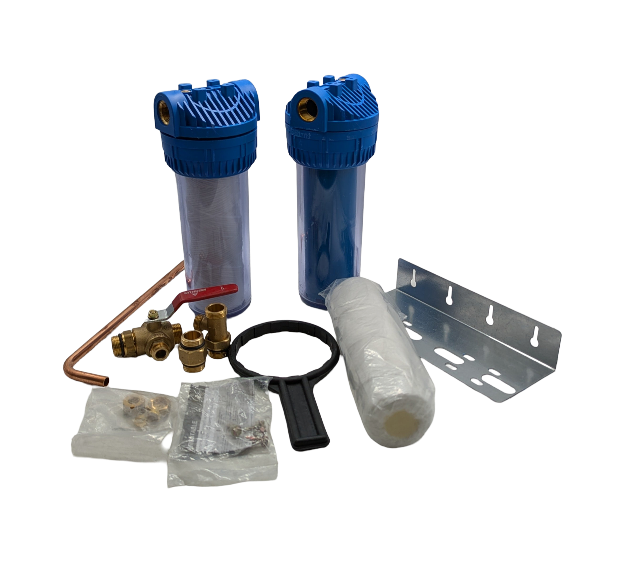 AQUAWATER – 104041 – Doppelfilteranlage mit Filterpatronen und Kalk