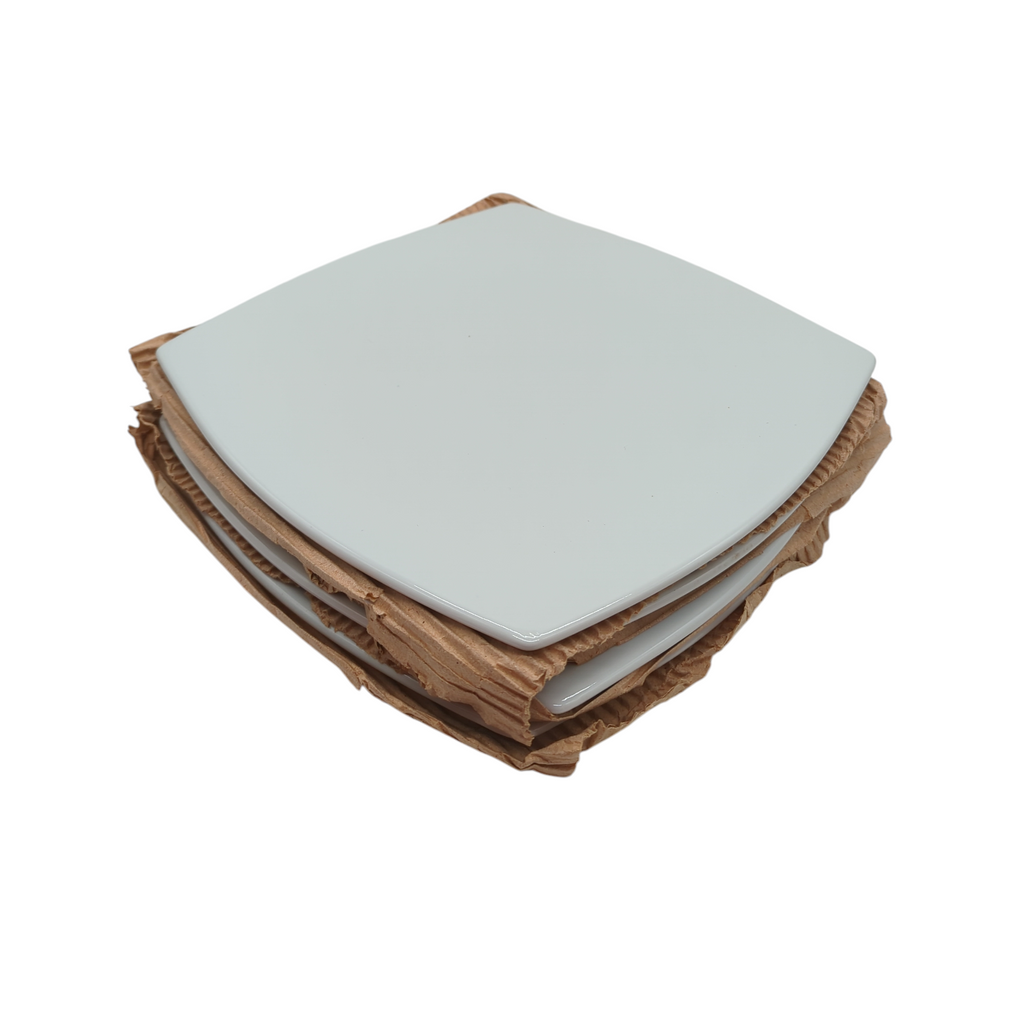 Olympia Whiteware Porzellan Servierteller 27 cm weiß quadratisch Set 4 Stück