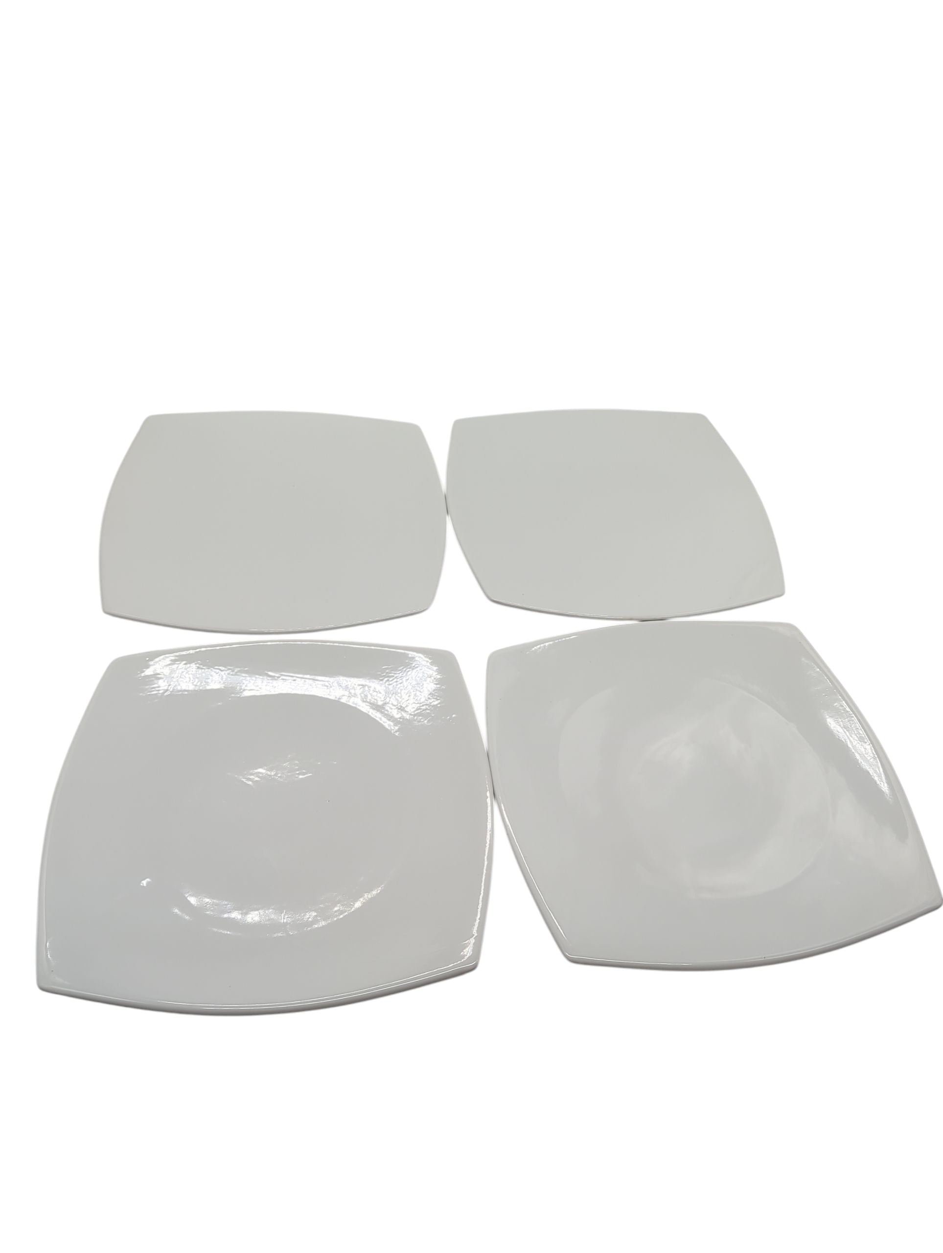 Olympia Whiteware Porzellan Servierteller 27 cm weiß quadratisch Set 4 Stück