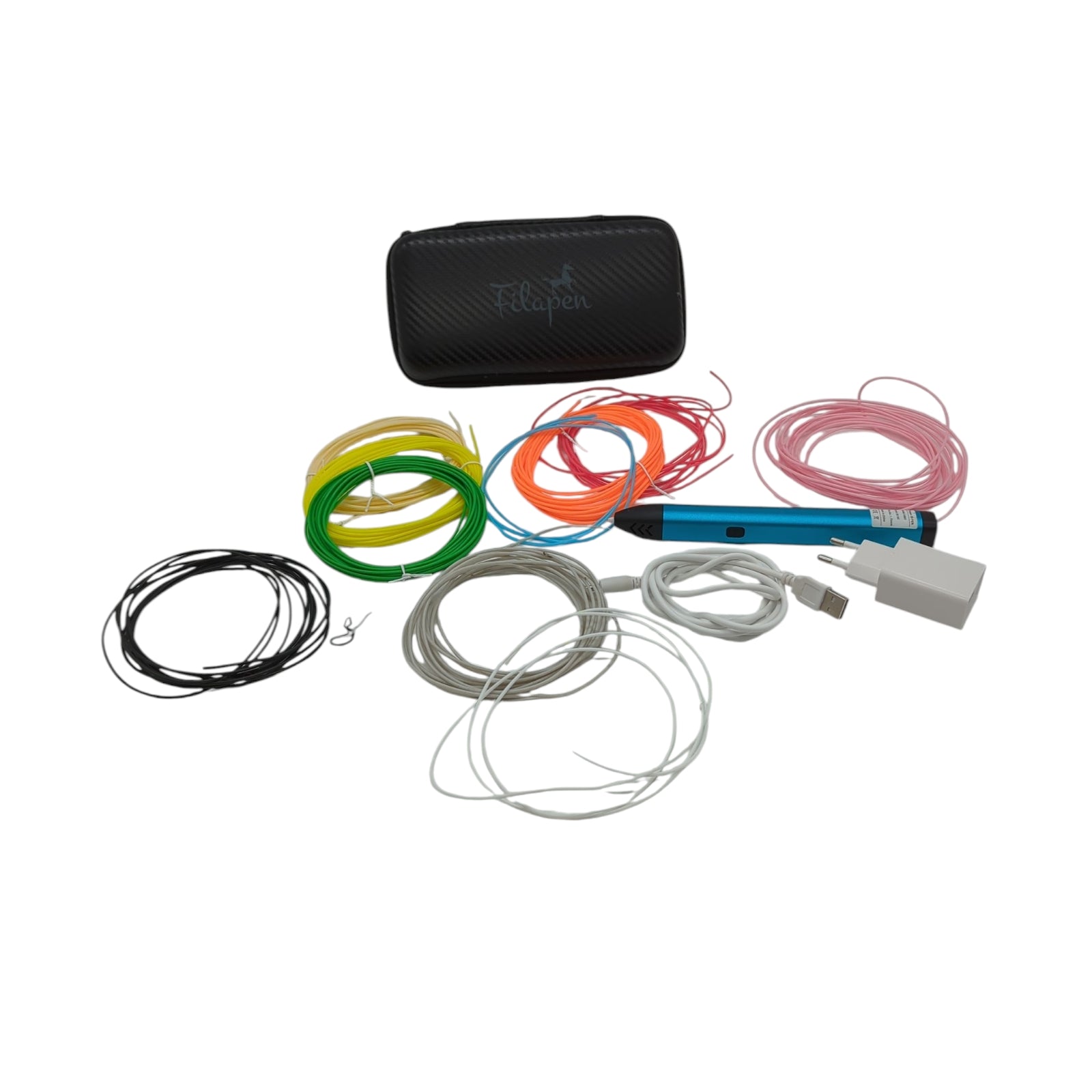 Filapen 3D Druckstift Set mit 10 Filamenten & Etui, für Kinder & Erwachsene