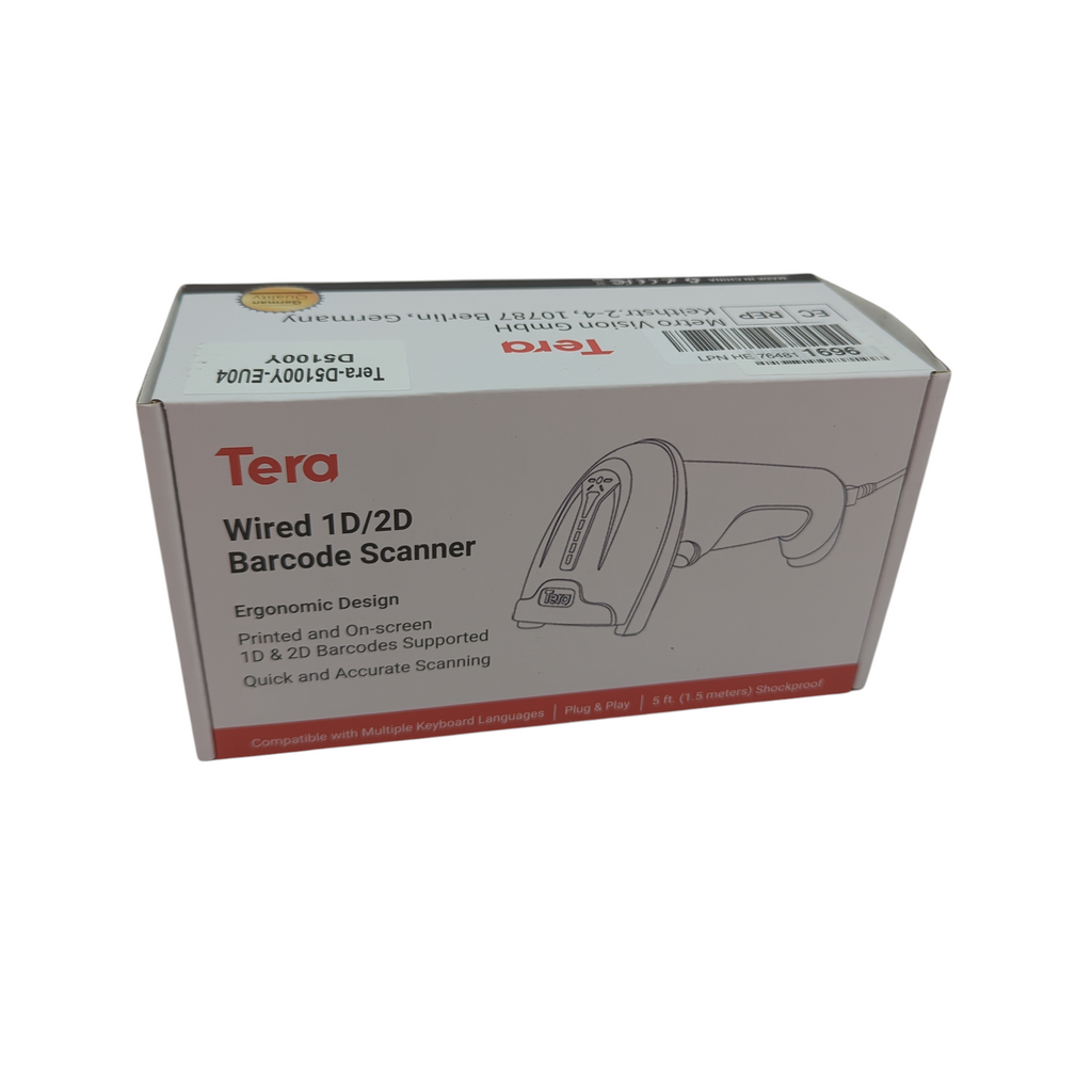 Tera Handscanner Barcode Leser 1D 2D QR IP65 kabelgebunden