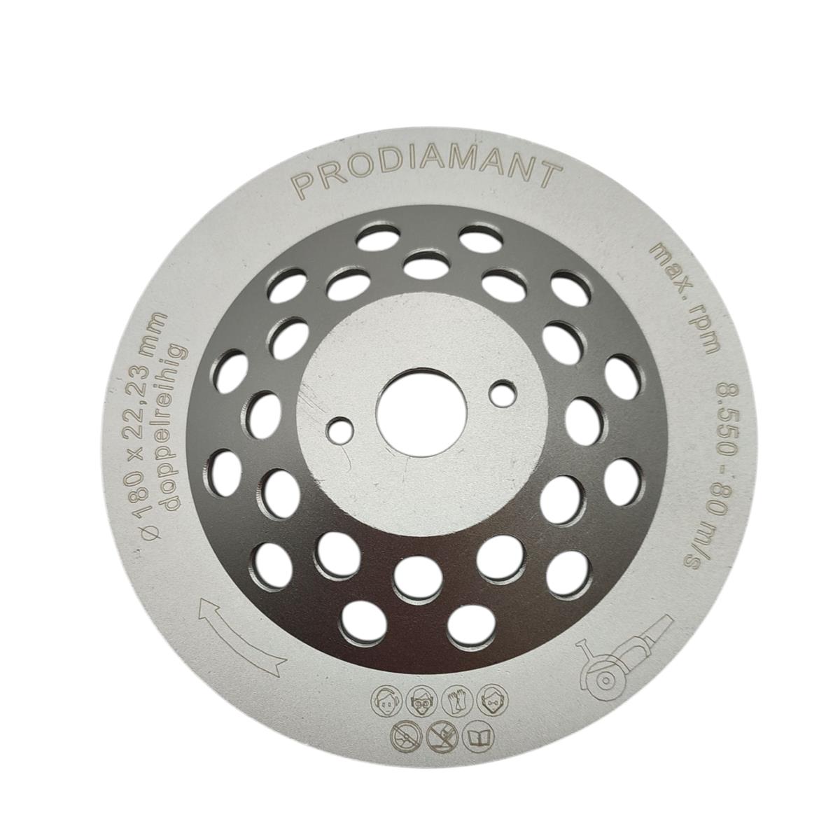 PRODIAMANT Diamant Schleiftopf 180 mm 22,2 mm doppelreihig Beton Universal