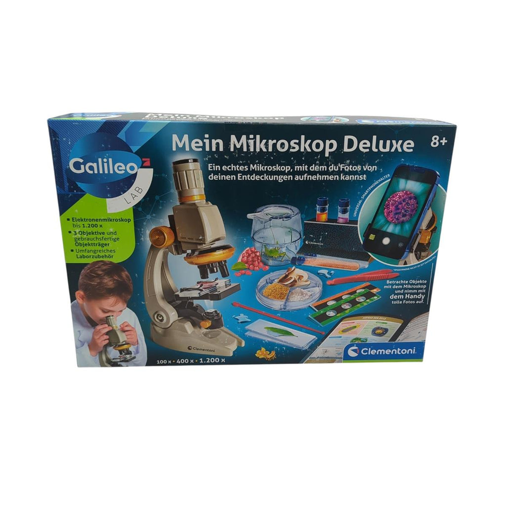 Clementoni Galileo Lab Mein Mikroskop Deluxe Experimentierkasten Smartphone-Halter