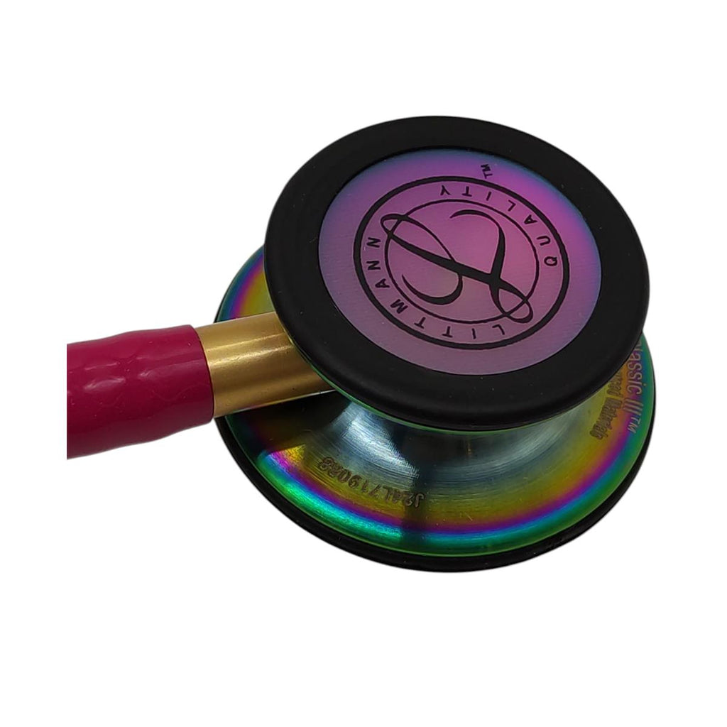 3M Littmann Classic III Stethoskop beidseitig Schlauch Framboise Rainbow 69 cm