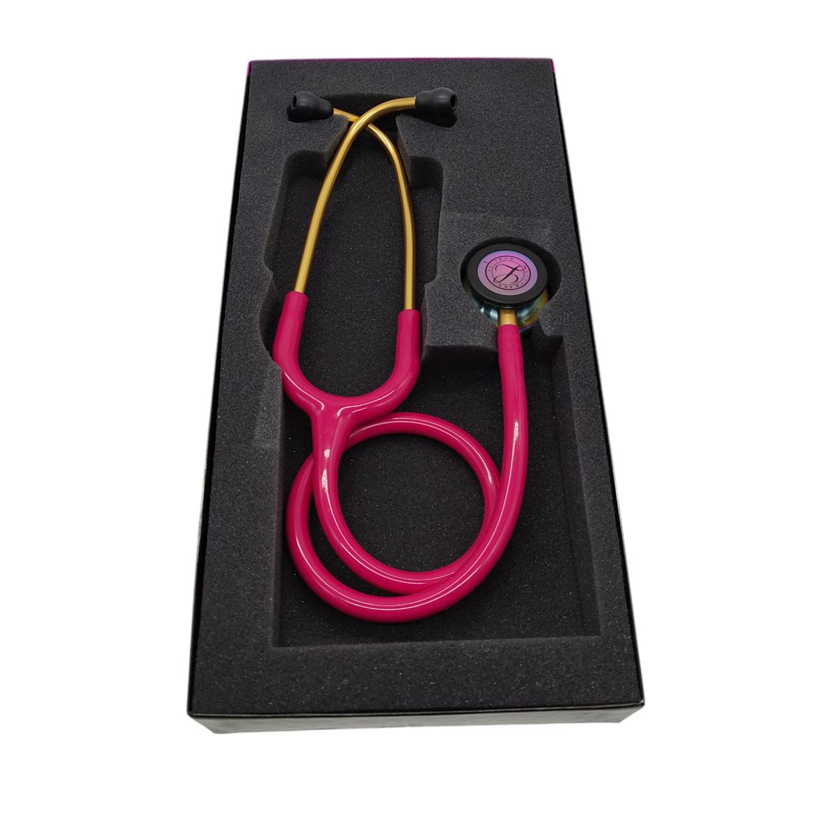 3M Littmann Classic III Stethoskop beidseitig Schlauch Framboise Rainbow 69 cm