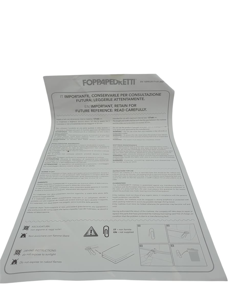 Foppapedretti Climatic, Matratze, 124 x 63 x 12 cm, weiß