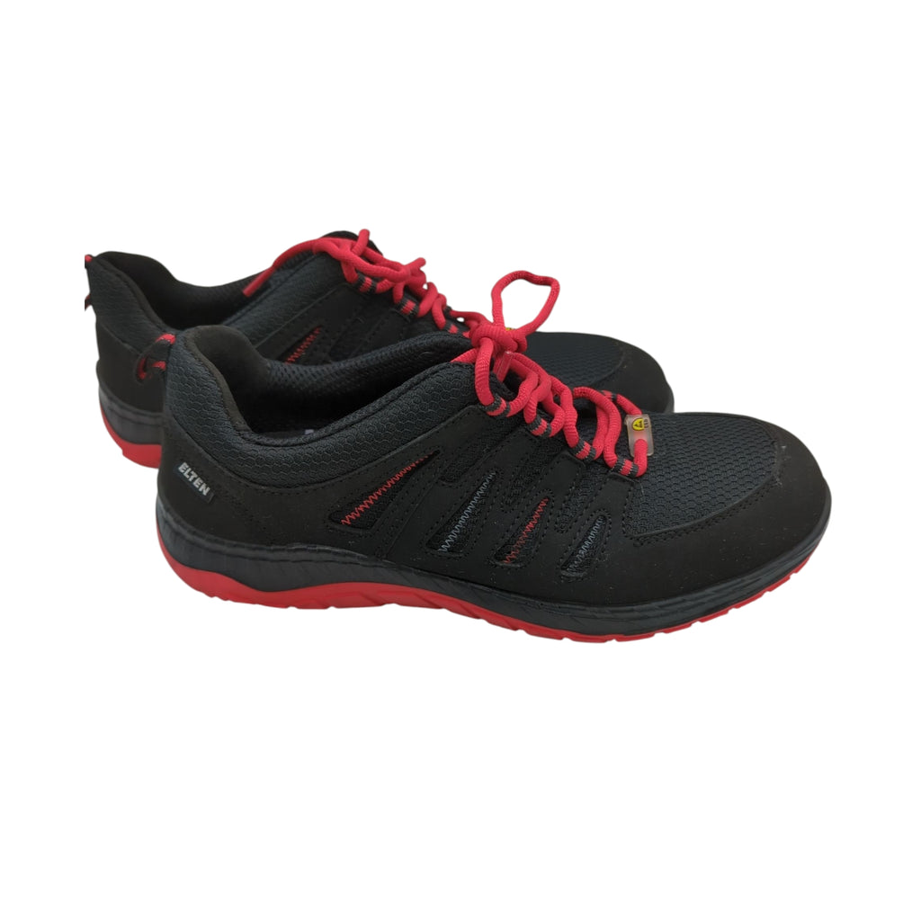 ELTEN Maddox Low Arbeitsschuhe Sicherheitsschuhe ESD S3 Größe 42 Schwarz Rot