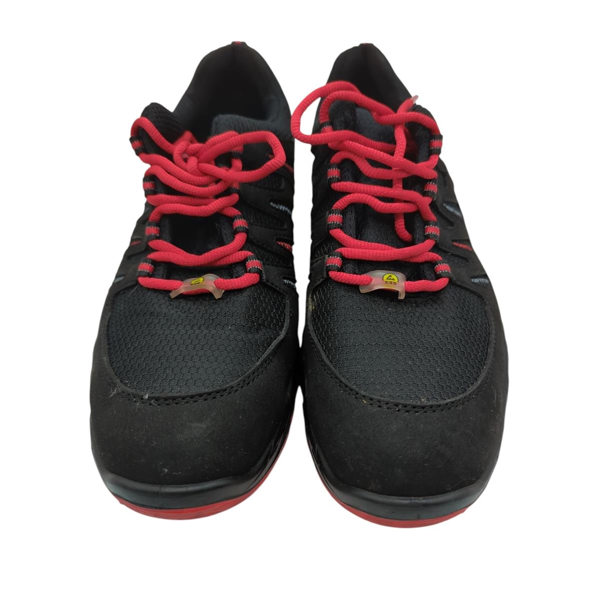 ELTEN Maddox Low Arbeitsschuhe Sicherheitsschuhe ESD S3 Größe 42 Schwarz Rot