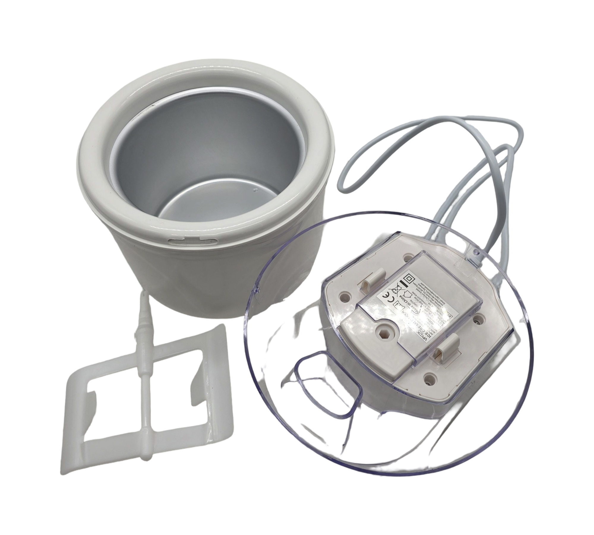 Vpcok Direct Eismaschine 1,5L Edelstahl Eisbereiter ohne Kompressor