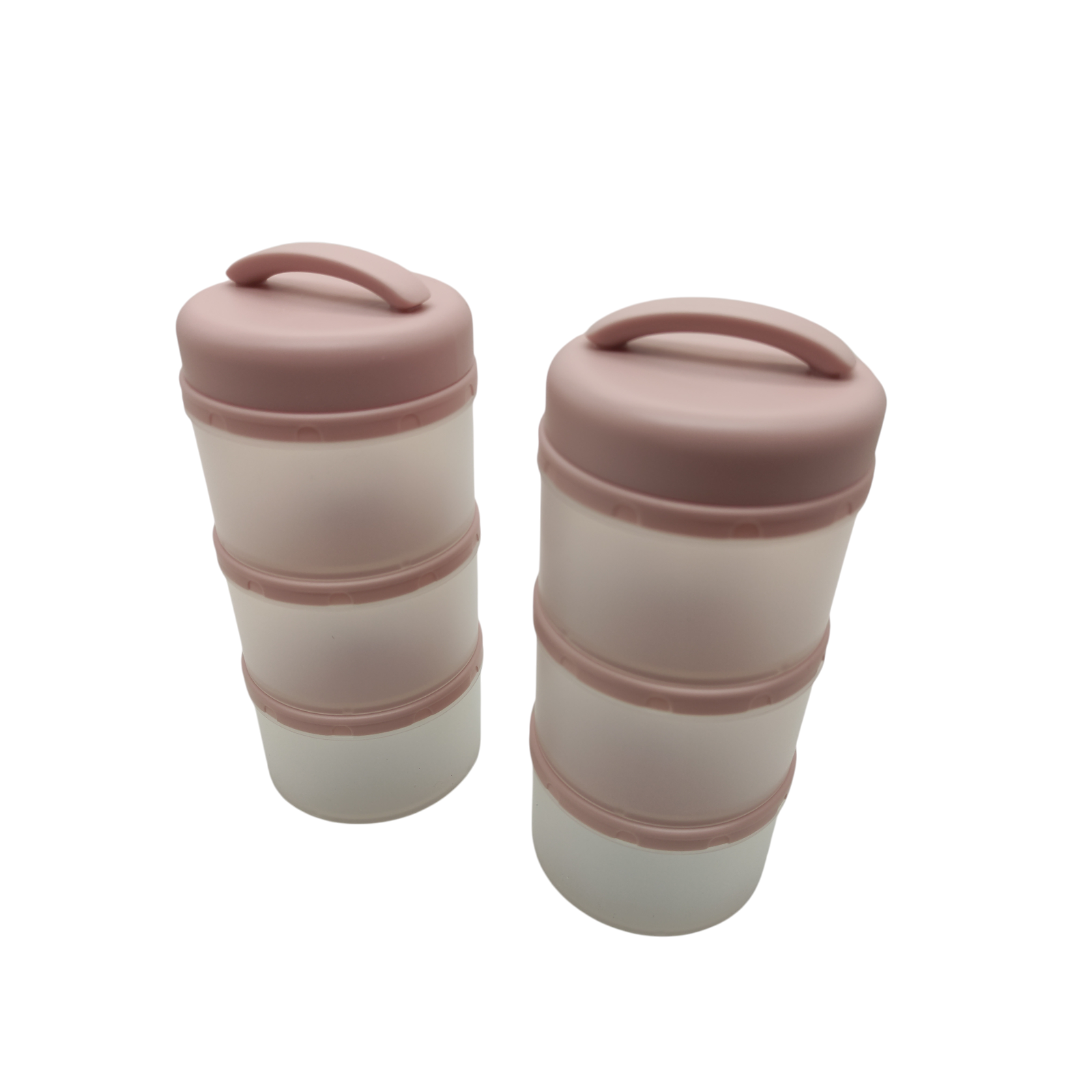 Termichy Milk Powder Dispenser Baby Stackable Storage Box Pink 2 Pieces