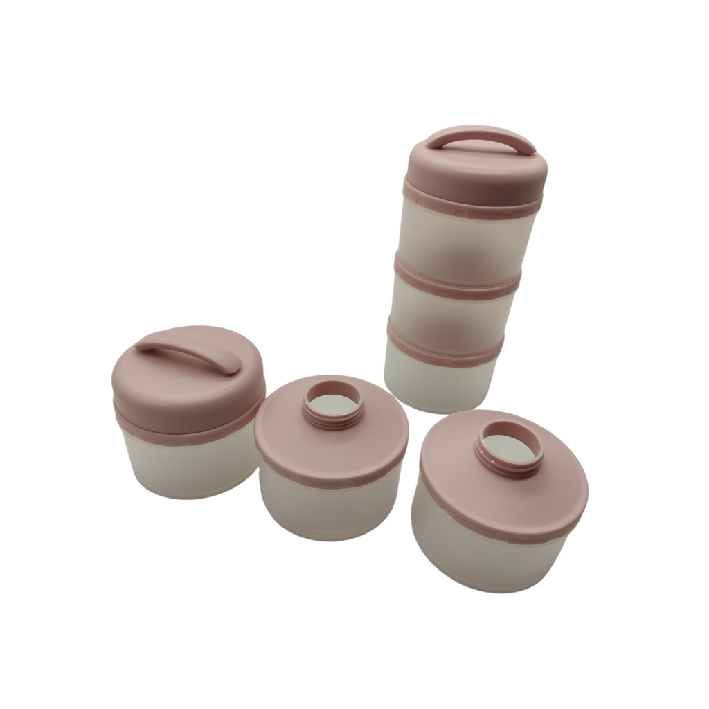 Termichy Milk Powder Dispenser Baby Stackable Storage Box Pink 2 Pieces