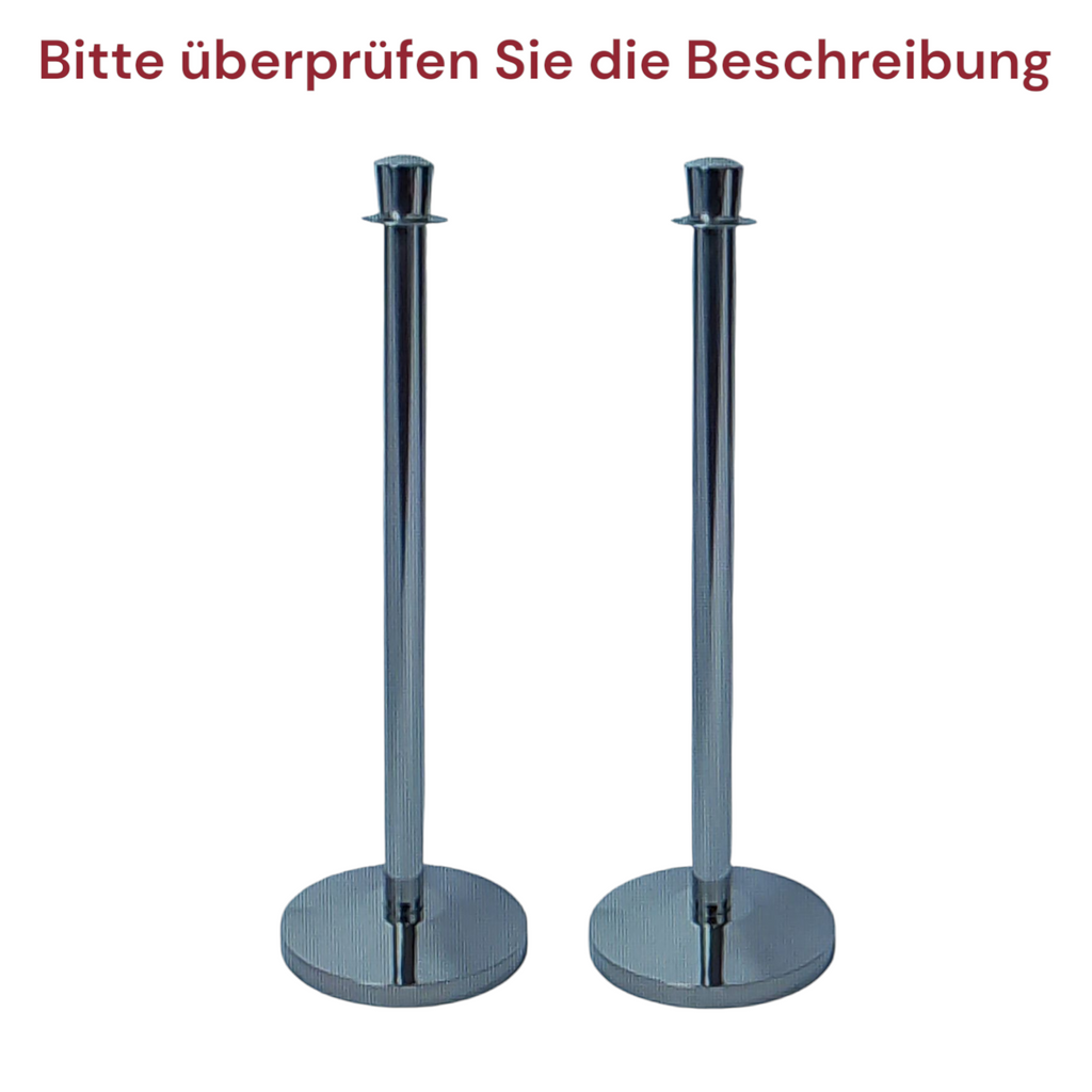 Securit Barrier Post with Rope Chrome 32x95 cm 7.5 kg Set of 2