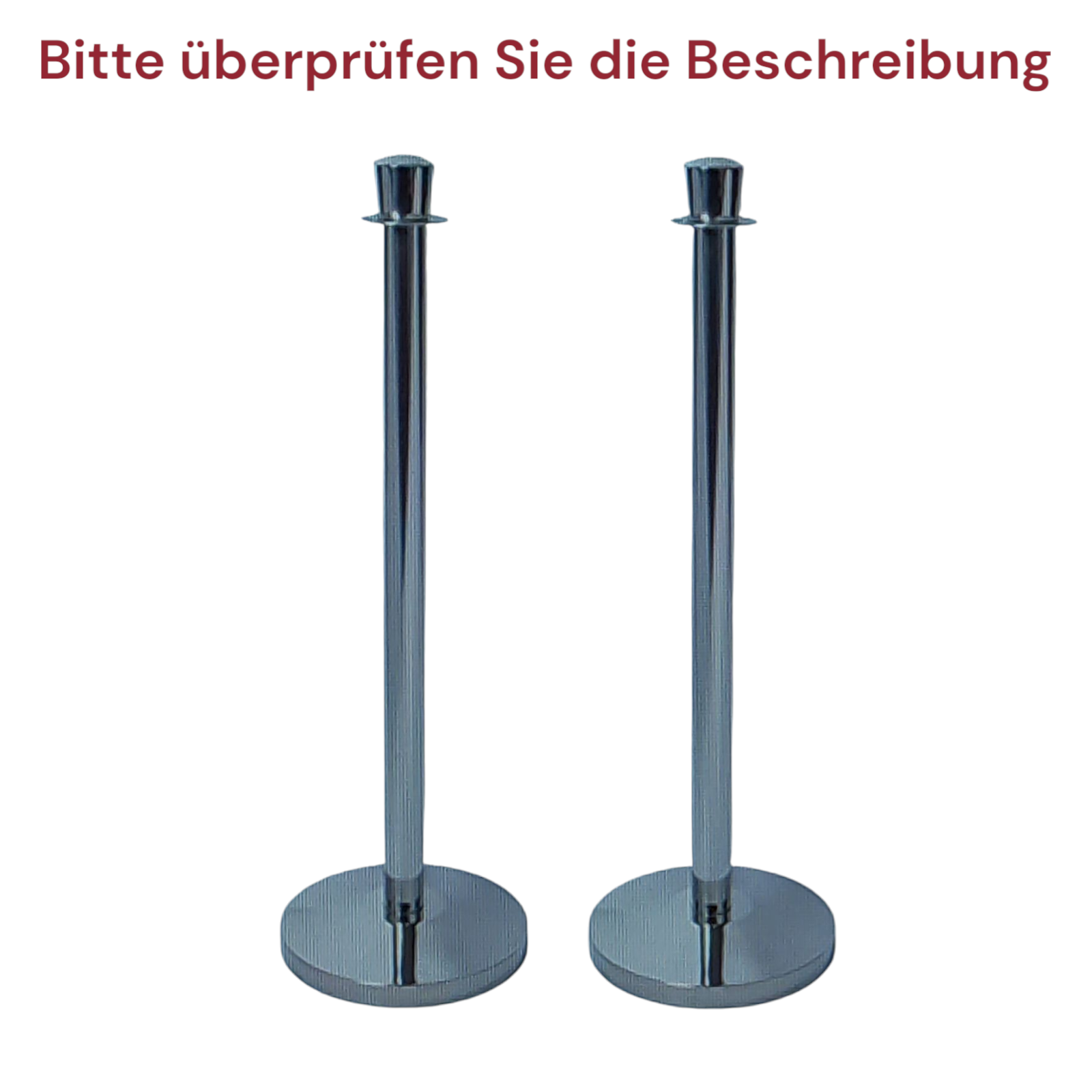 Securit Barrier Post with Rope Chrome 32x95 cm 7.5 kg Set of 2