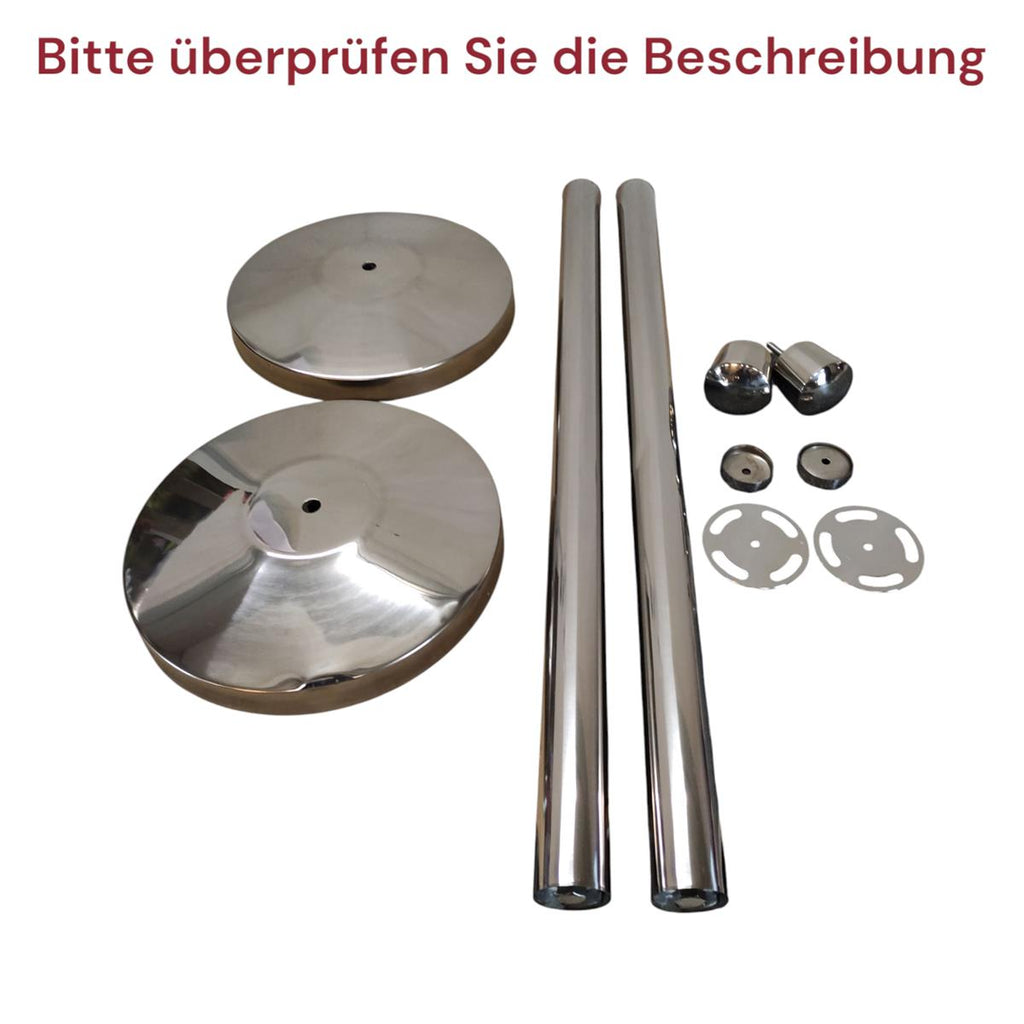 Securit Barrier Post with Rope Chrome 32x95 cm 7.5 kg Set of 2