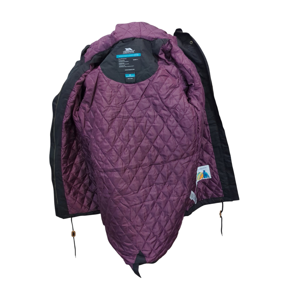 Trespass Clea Damenjacke M Schwarz wasserdicht mit Rollkapuze