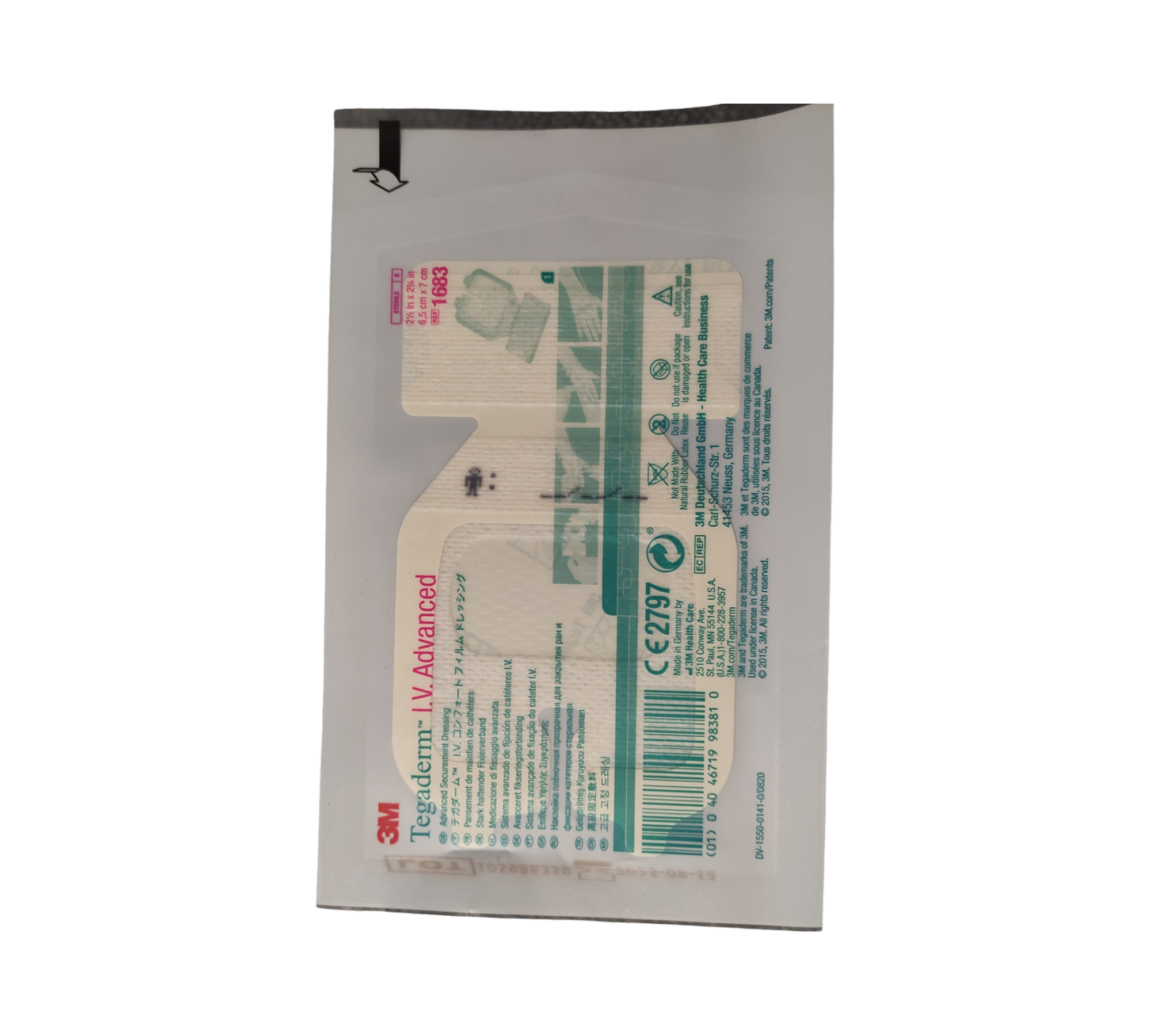 3M Tegaderm I.V. Advanced Fixierpflaster 6,5x7 cm Transparent