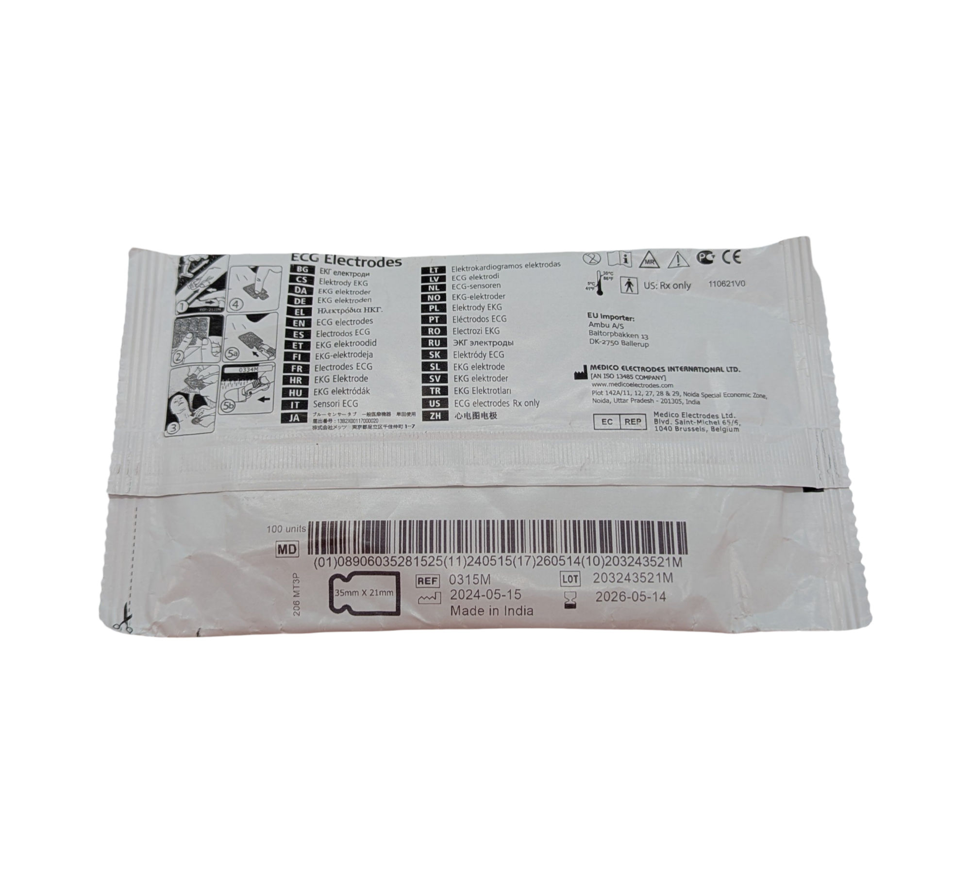 Ambu WhiteSensor 0315M 53906 ECG-Elektroden Tab Klebeelektroden