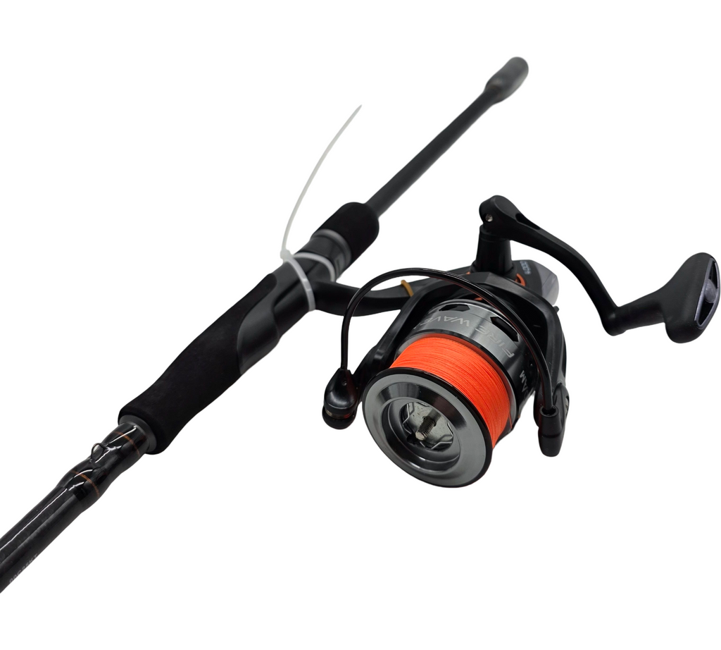 (KLNDAM Fire Wave XP Spinning Combo Angelrute Rolle 2,44 m schwarz