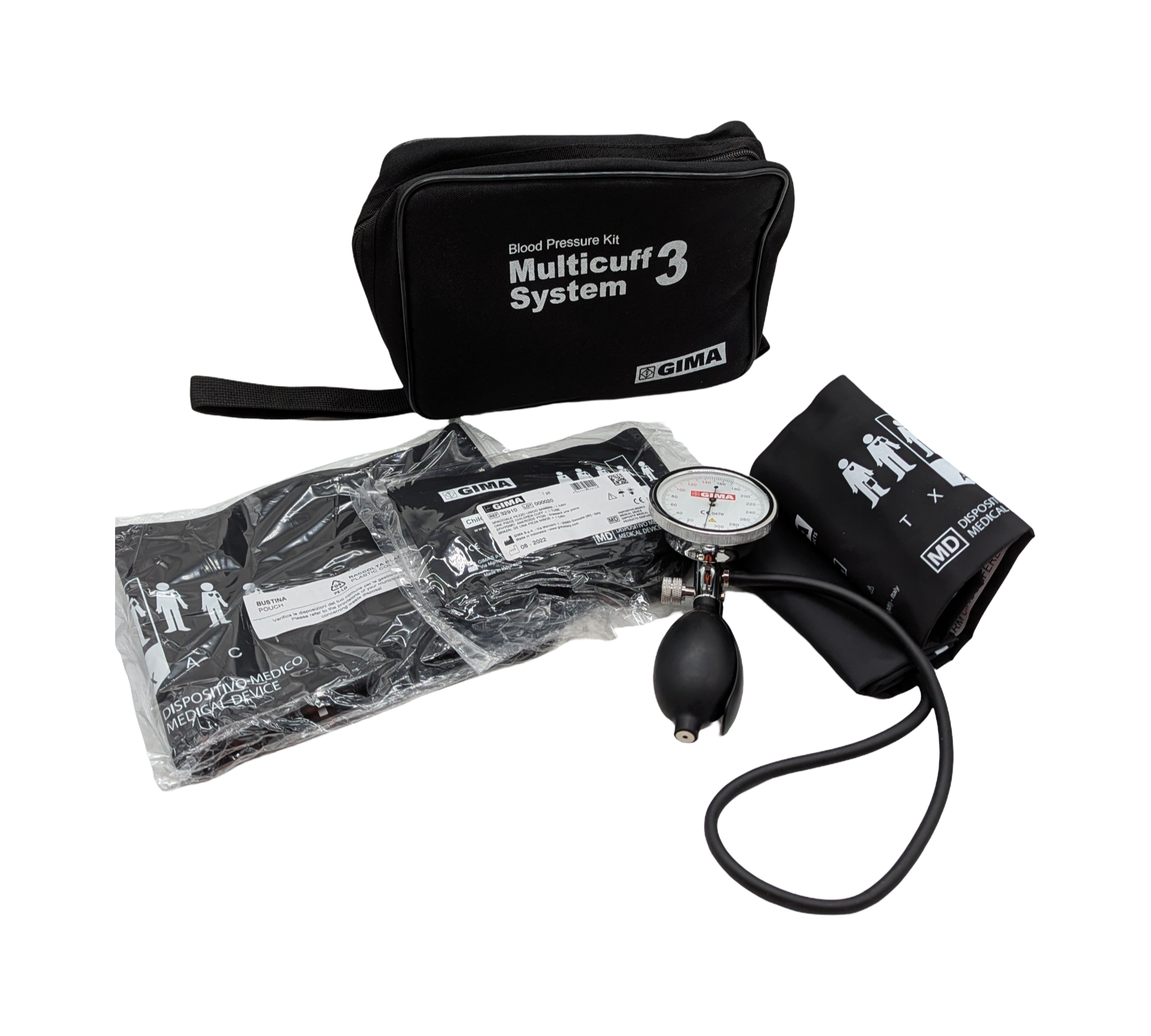 Gima Sirio Sphygmomanometer 32706 with 3 Cuff Kit