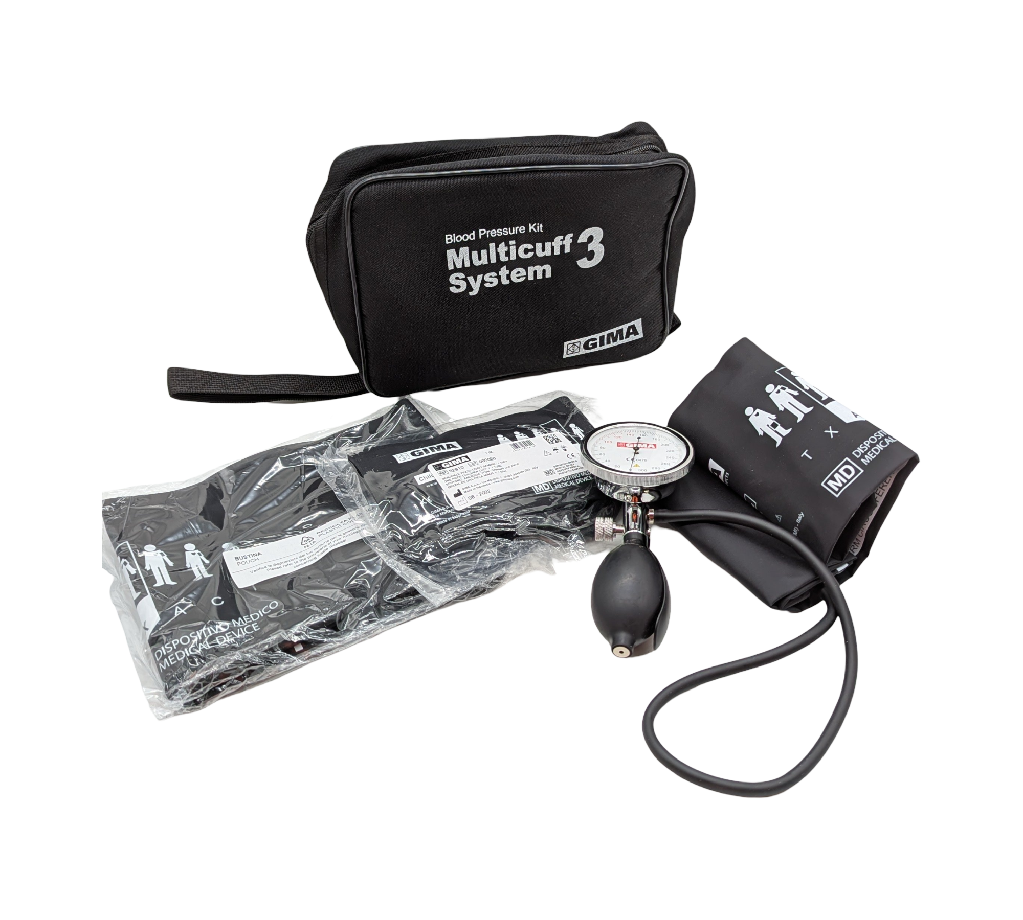 Gima Sirio Sphygmomanometer 32706 with 3 Cuff Kit