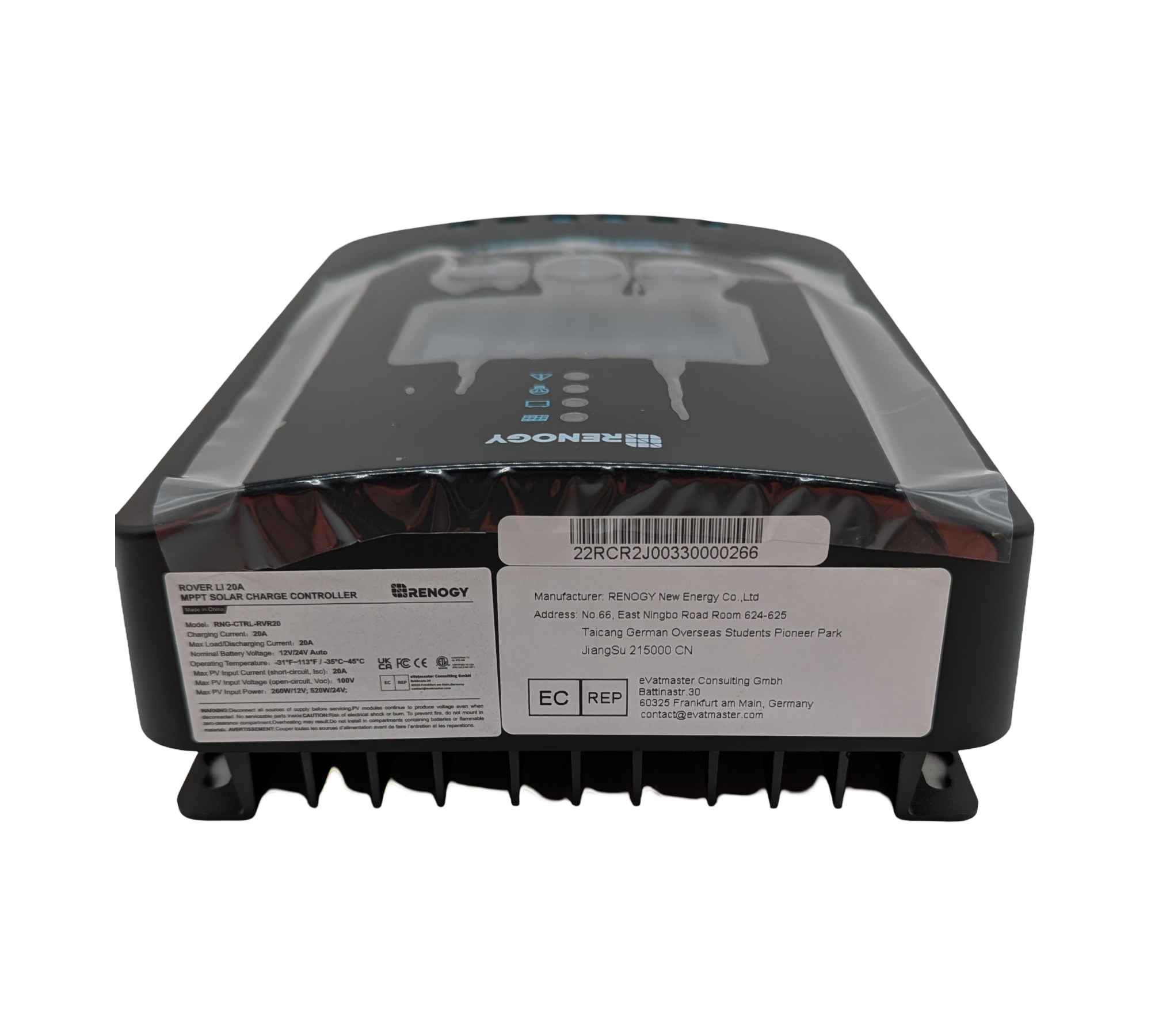 Renogy 20A 12/24V MPPT Solarladeregler LCD